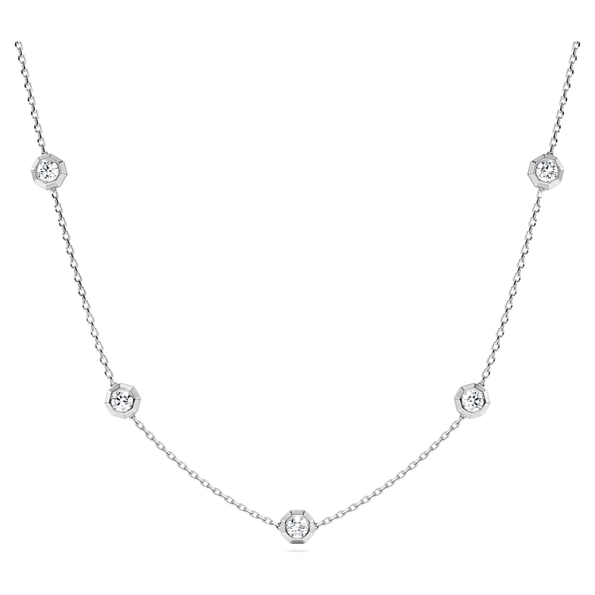 Collana Octagon, Diamanti creati in laboratorio 0,7 ct tw, Forma rotonda, Argento sterling OS