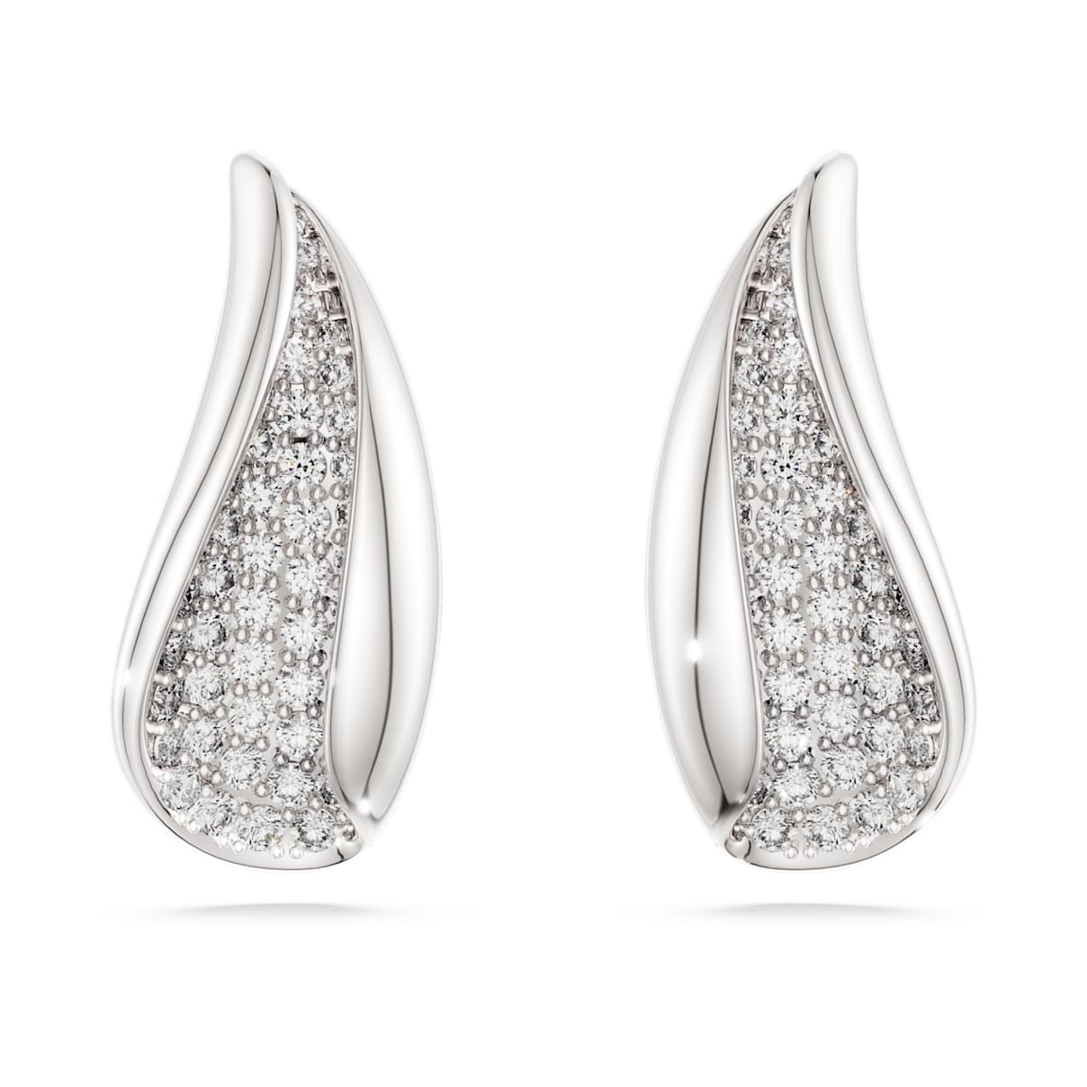 Swarovski Classica Sterling Silver Twisted Teardrop Stud Earrings 5745016