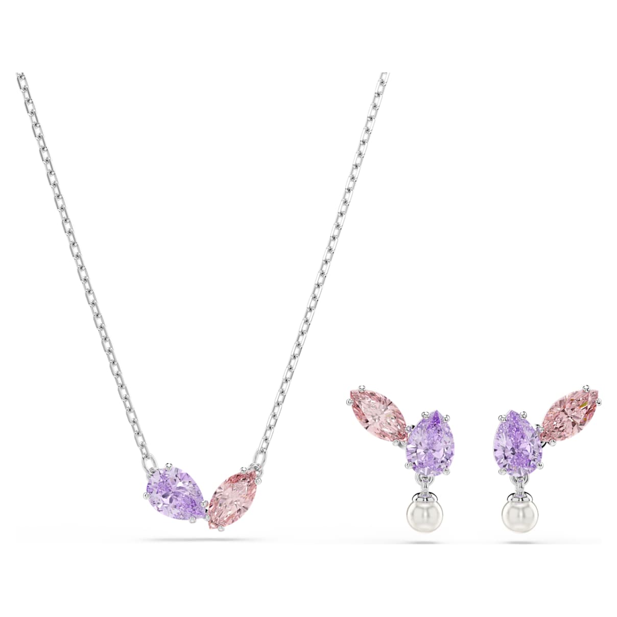 Swarovski Ariana Grande X Set, Mixed Cuts, Multicoloured, Rhodium Plated