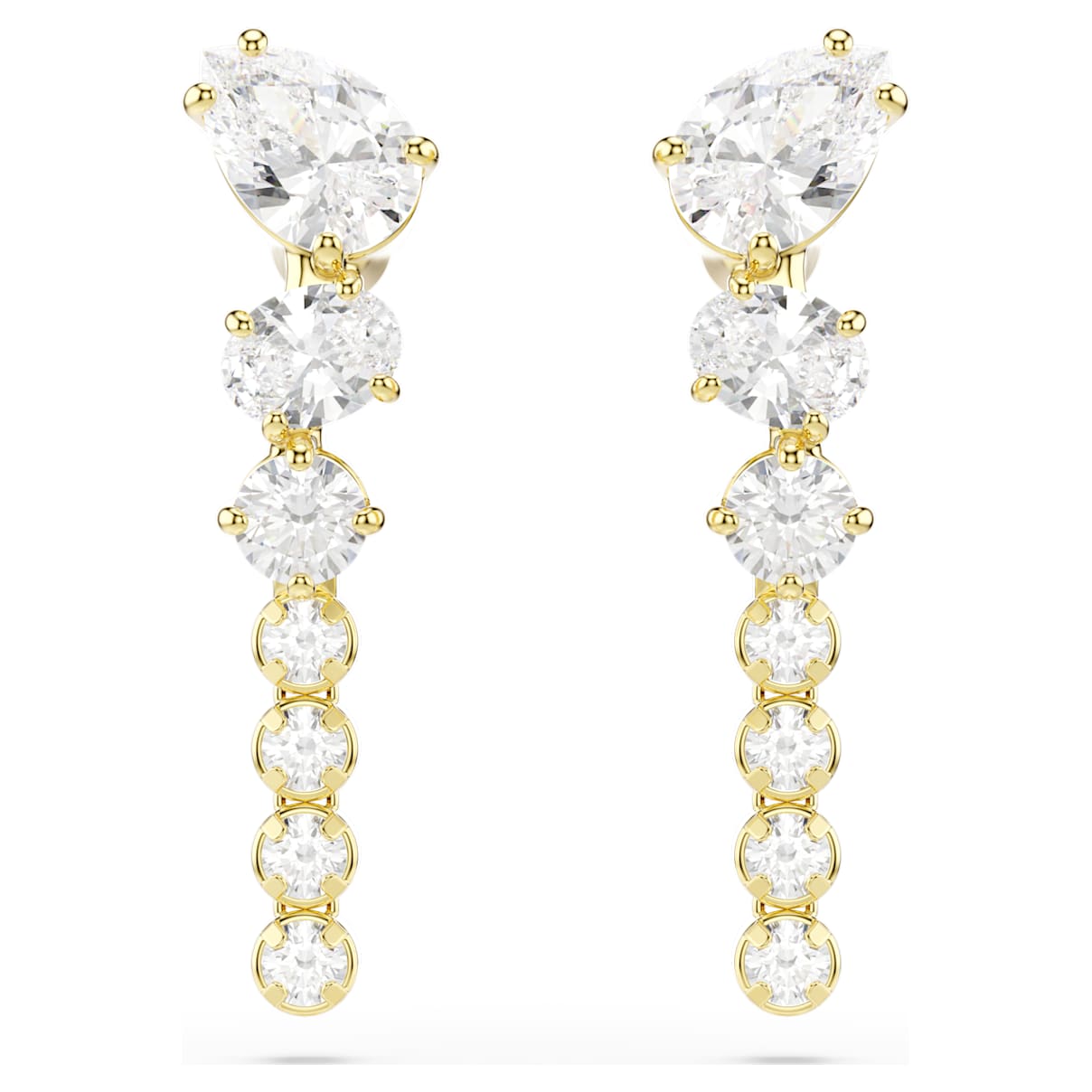 Mesmera Drop-OhrhÃ¤nger, Verschiedene Schliffe, WeiÃŸ, 18K goldbeschichtet Unisex OS
