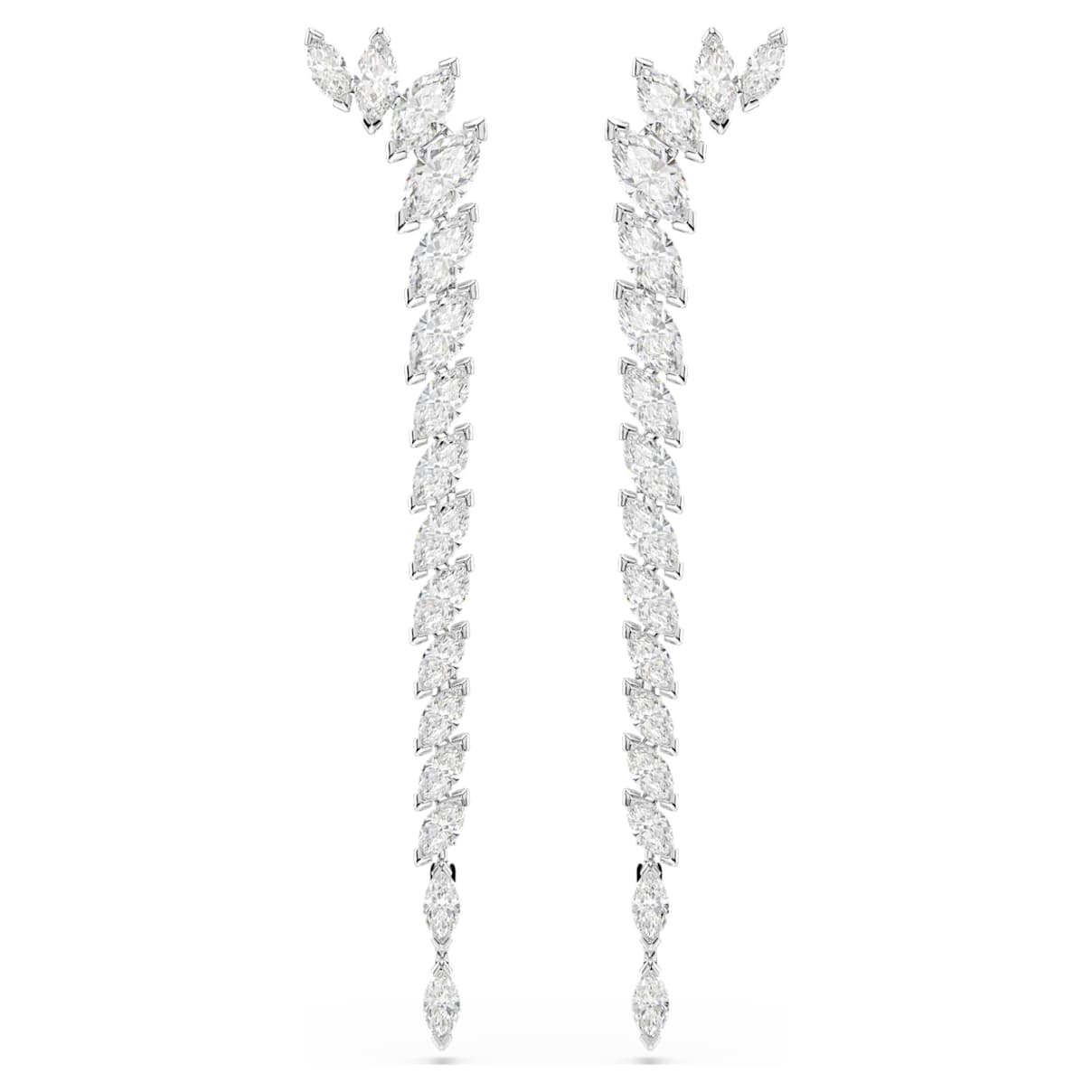 Mesmera Ohrringe, Marquise Schliff, WeiÃŸ, Rhodiniert Unisex OS