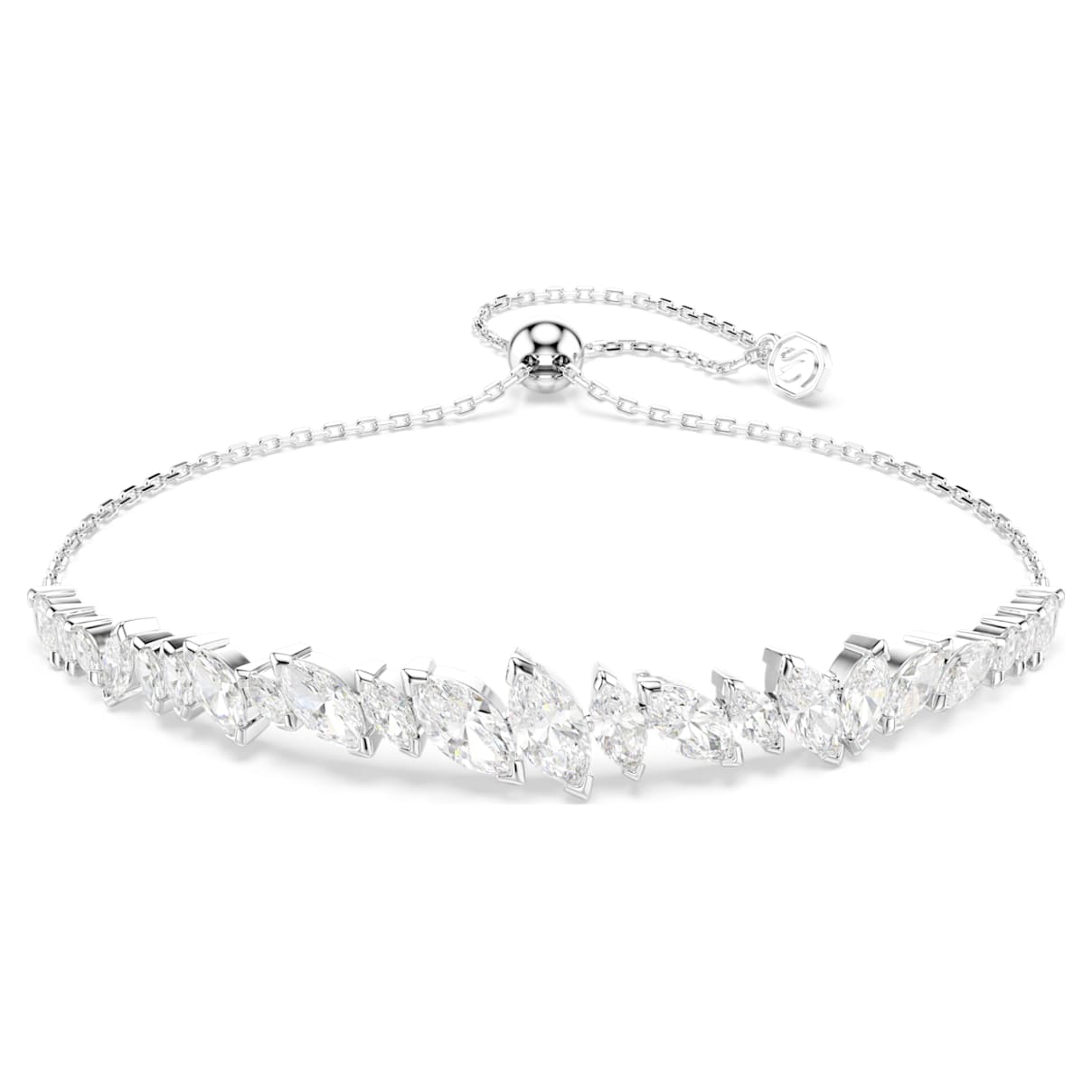 Mesmera Armband, Marquise Schliff, WeiÃŸ, Rhodiniert Unisex OS