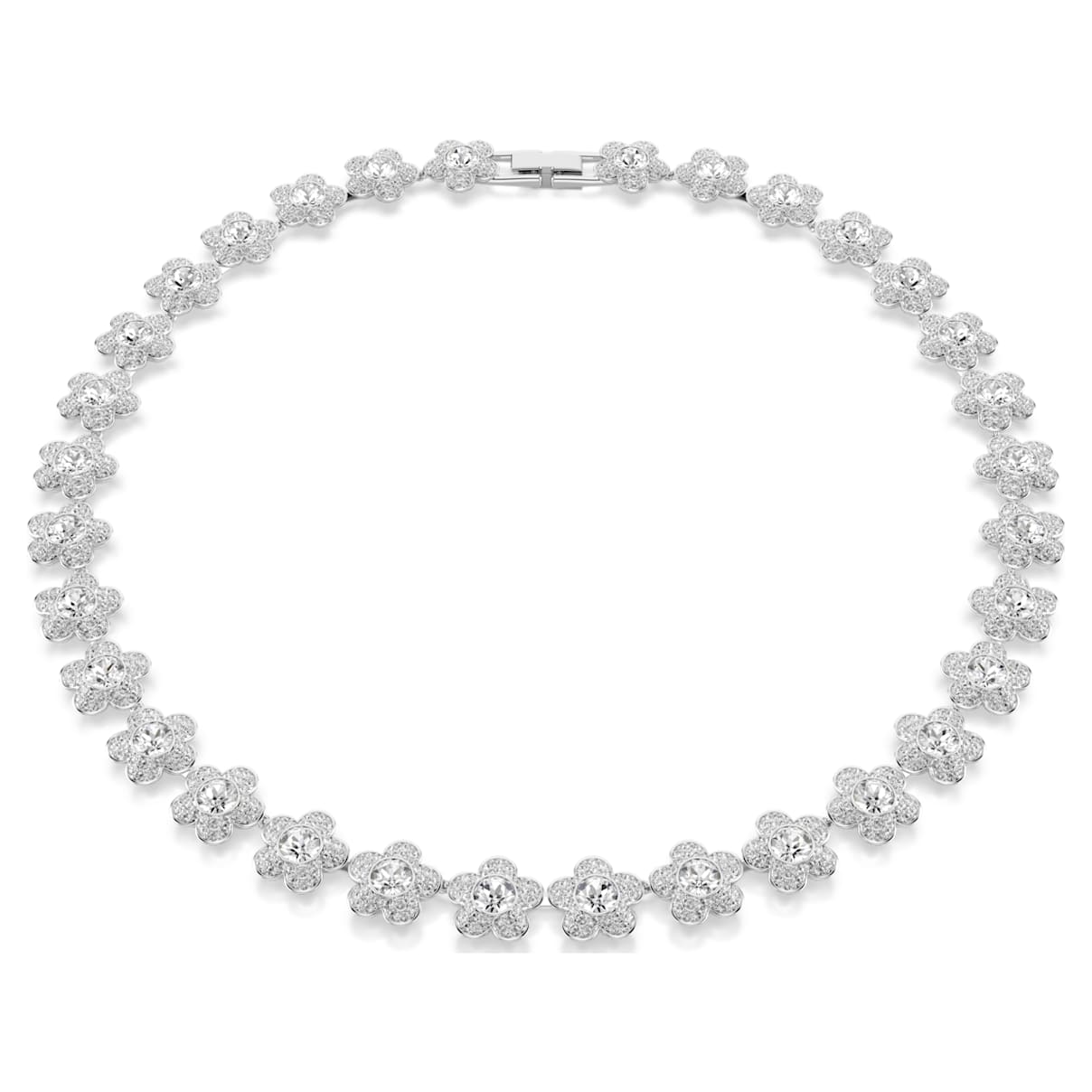 Swarovski Jewellery Women's Light/Silver/White Swarovski X Ariana Grande Round Cut Flower Necklace 2.4Cm, 38-41Cm - Image 4