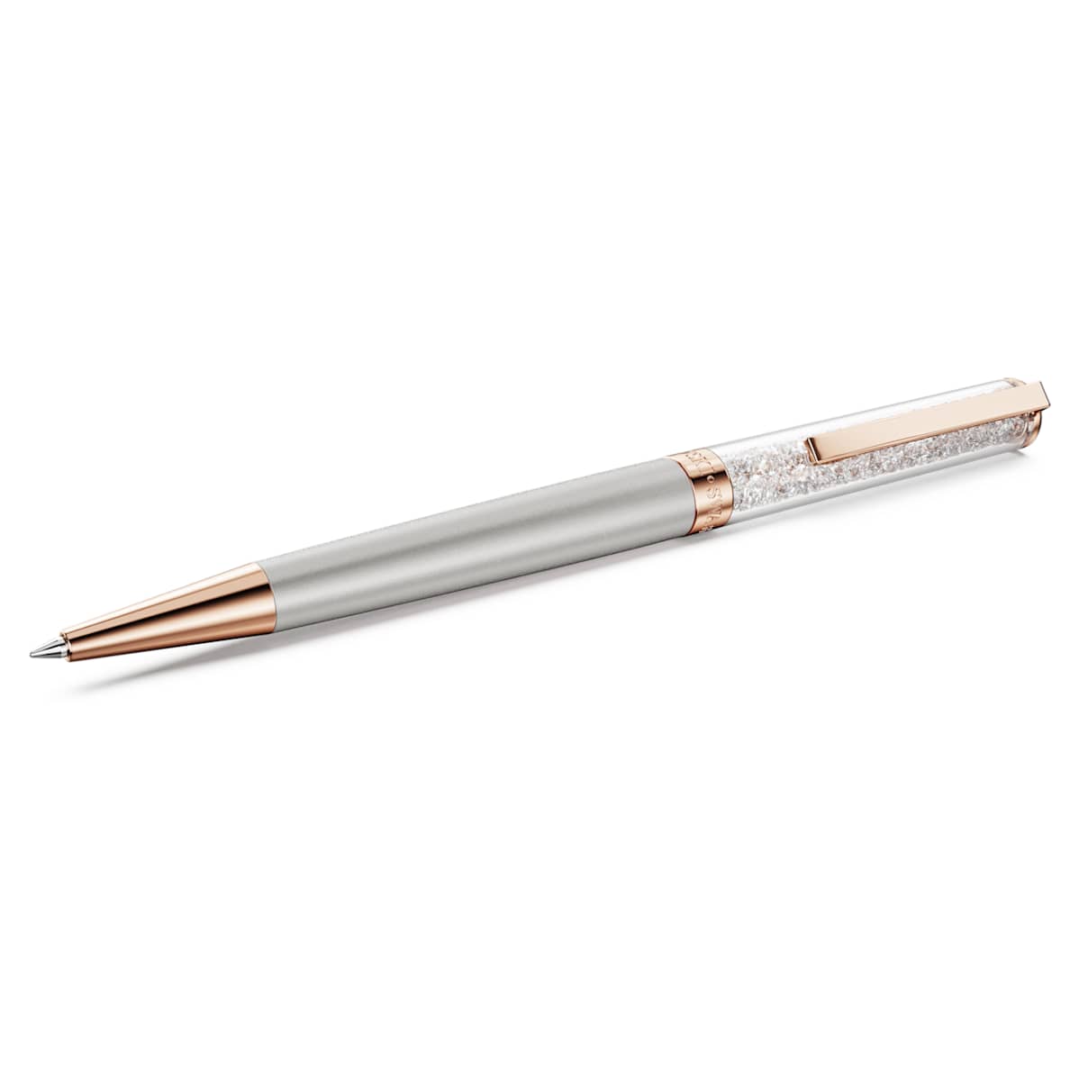 Swarovski Crystalline Ballpoint Pen  Grey  Grey Lacquered  Rose Gold-Tone Plated