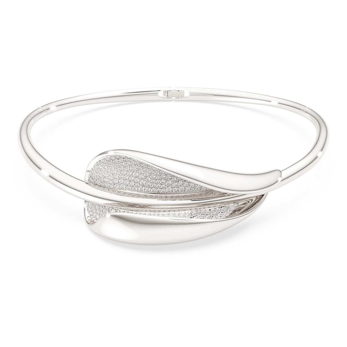 Swarovski Classica choker, Statement, Round-slijpvorm, Wit, Sterling zilver