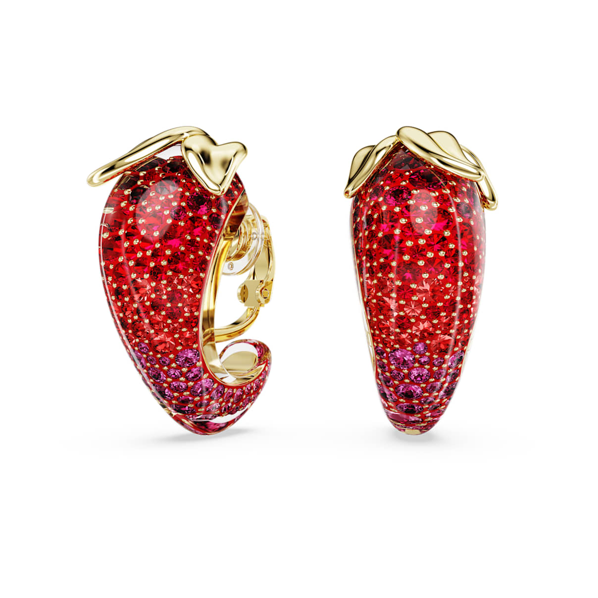 Idyllia Ohrclips, Rot, 18K Goldbeschichtet Unisex OS