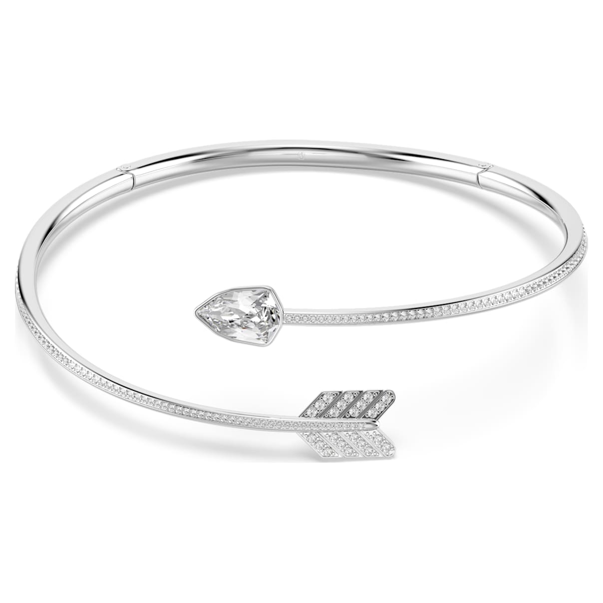 Swarovski Idyllia Choker, Mixed Cuts, Arrow, White, Rhodium Plated