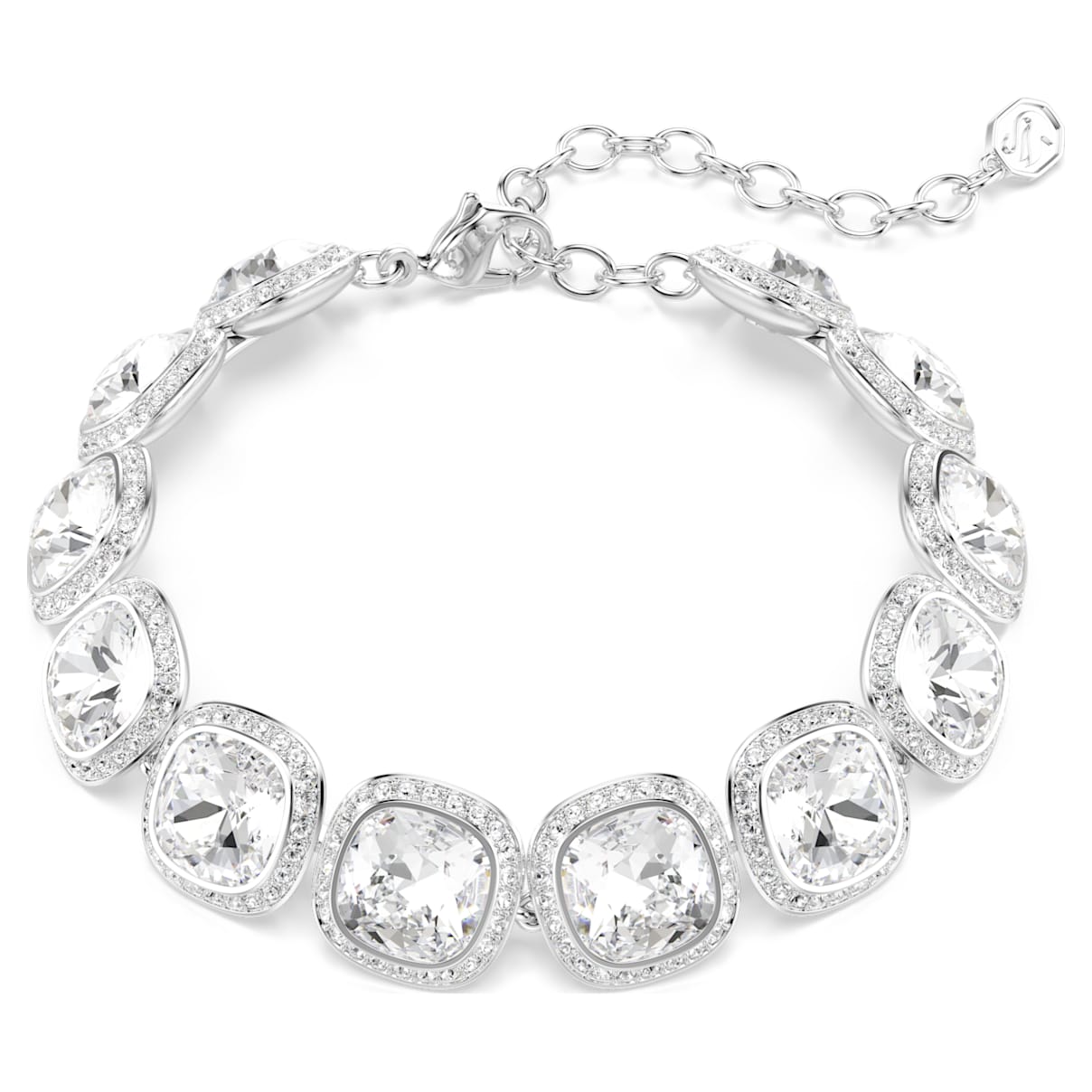 Una Angelic Armband, Kissenschliff, WeiÃŸ, Rhodiniert Unisex OS