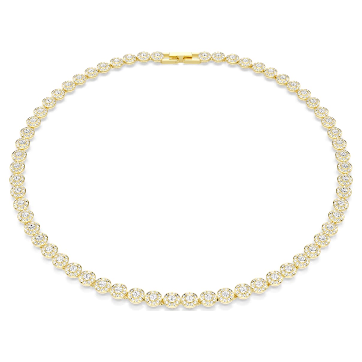 Swarovski Una Angelic Necklace  Round Cut  Small  White  18K Gold Finish
