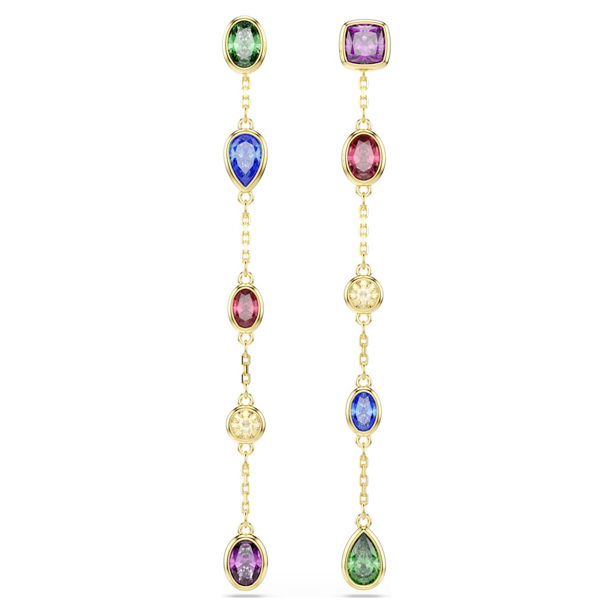 Swarovski Imber Drop Earrings  Mixed Cuts  Multicoloured  18K Gold Finish