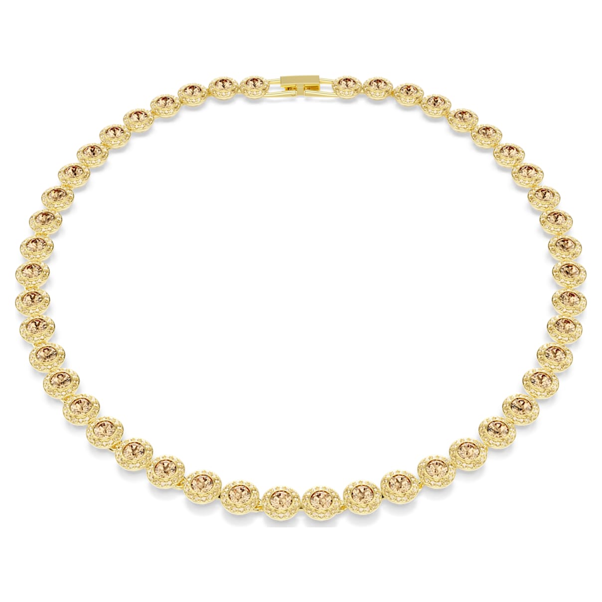 

Una Angelic necklace, Round cut, Caramel, Gold-tone plated