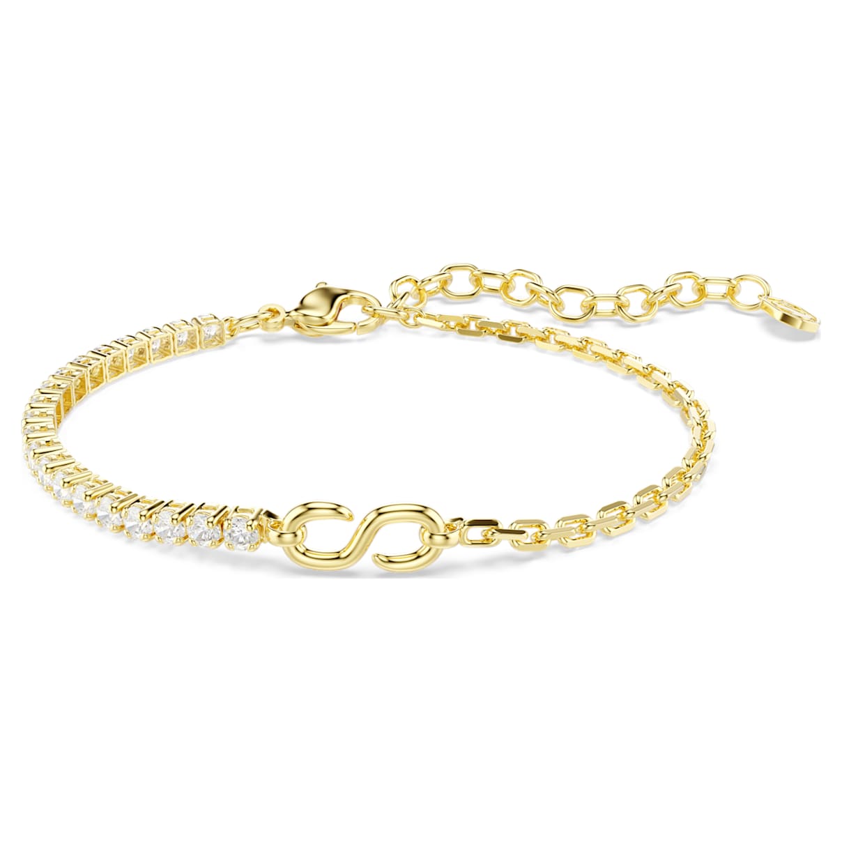 Pulsera Matrix, Talla redonda, Blanca, Acabado en oro de 18 quilates