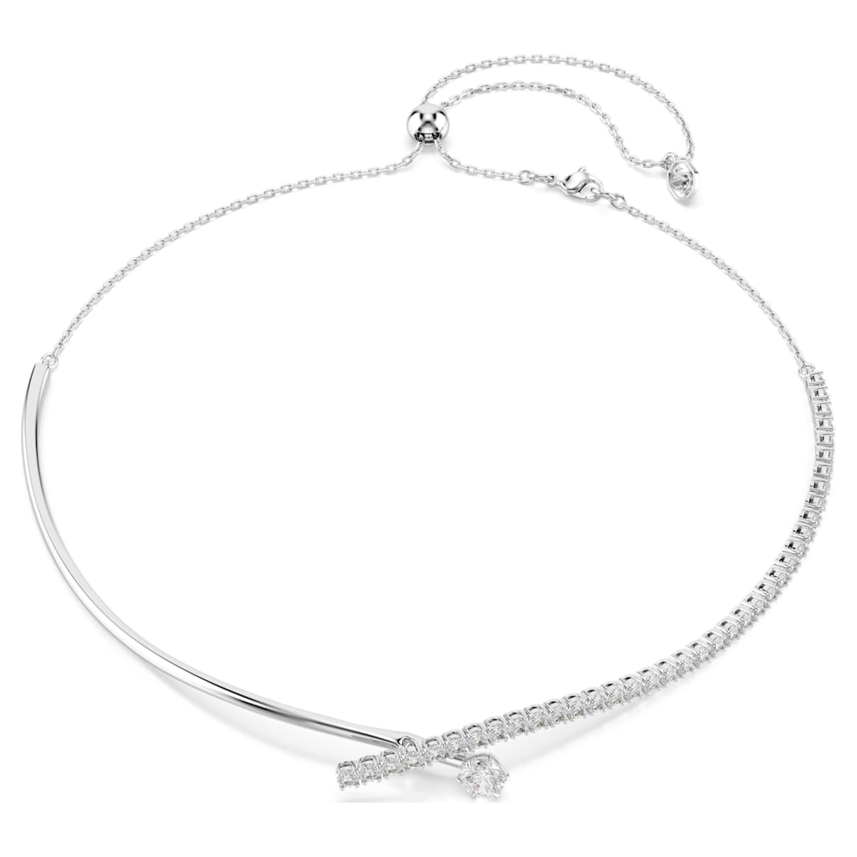 Matrix Halskette, Rundschliff, WeiÃŸ, Rhodiniert Unisex OS