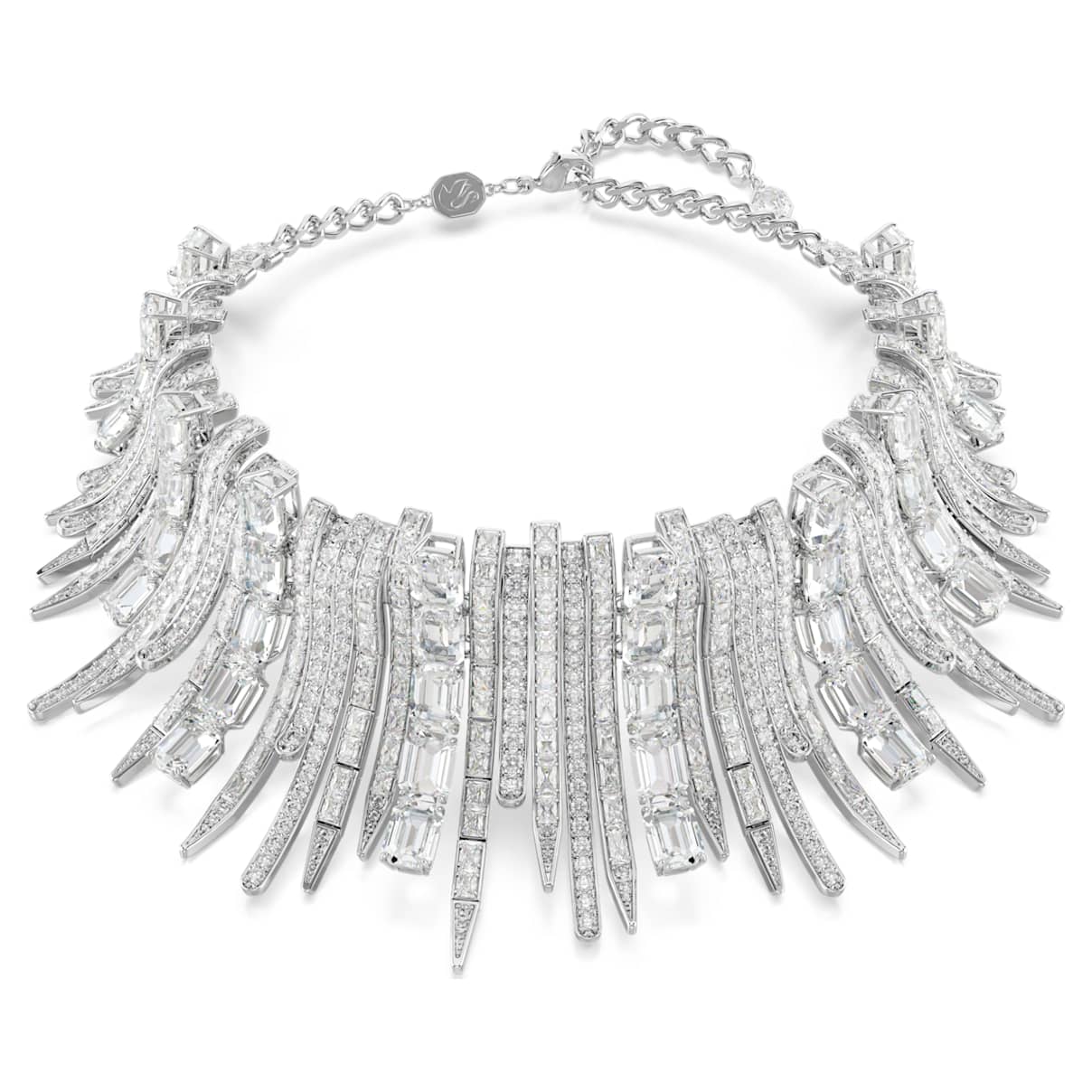 Vienna choker, Verschillende slijpvormen, Wit, Rodium toplaag