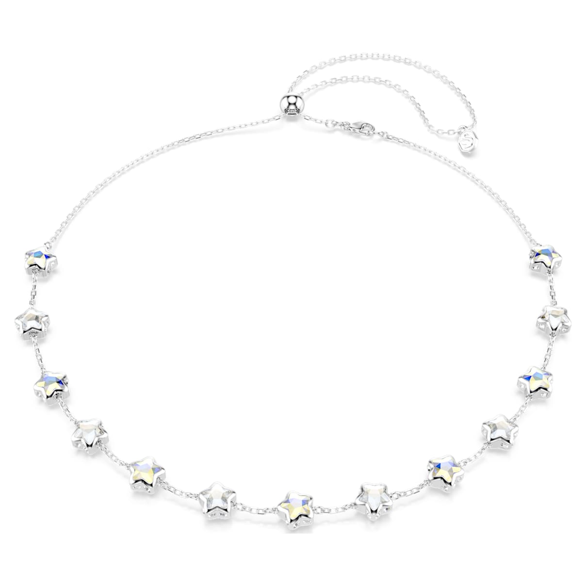 Collier Chroma, Tailles variées, Étoile, Blanc, Métal rhodié