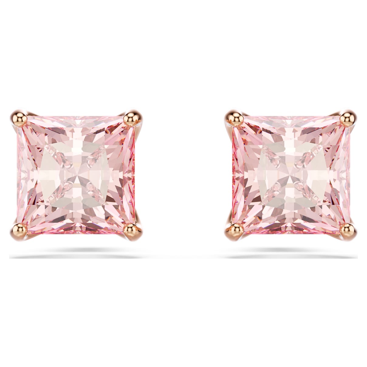 Orecchini a lobo Stilla, Taglio squadrato, Rosa, Finitura oro rosa 18K OS