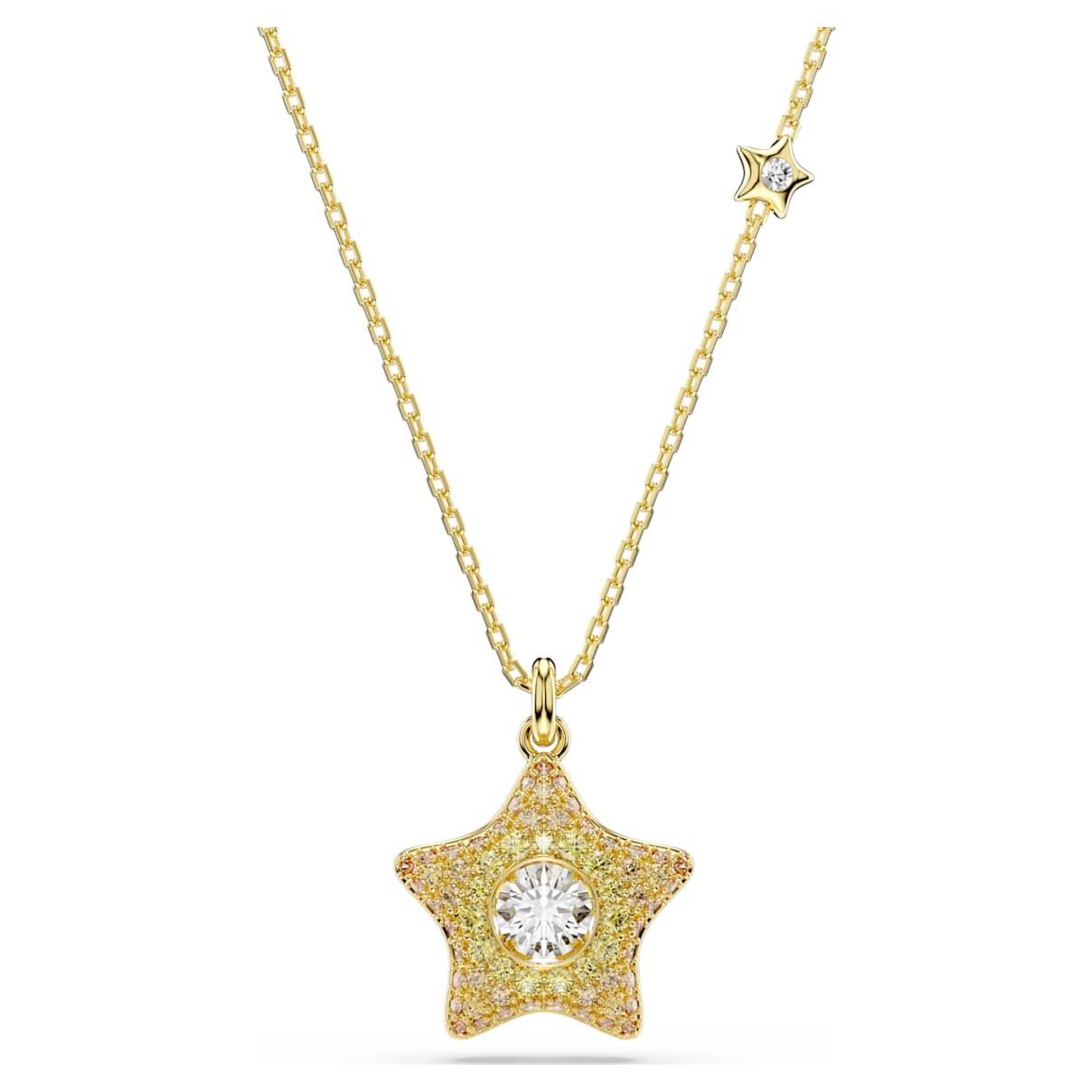 Sublima hanger, Ronde slijpvorm, Ster, Meerkleurig, 18k gouden afwerking