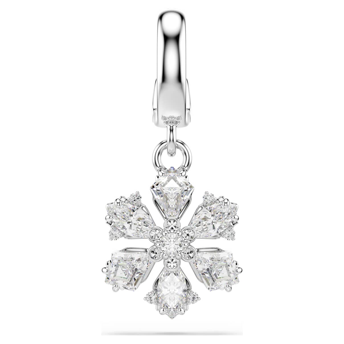 Idyllia Charm, Verschiedene Schliffe, Schneeflocke, Weiß, Rhodiniert Unisex OS