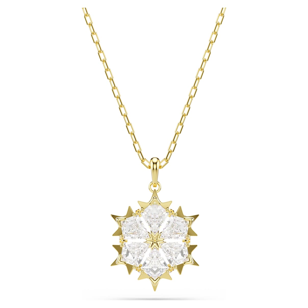 Magic AnhÃ¤nger, Verschiedene Schliffe, Schneeflocke, WeiÃŸ, 18K goldbeschichtet Unisex OS