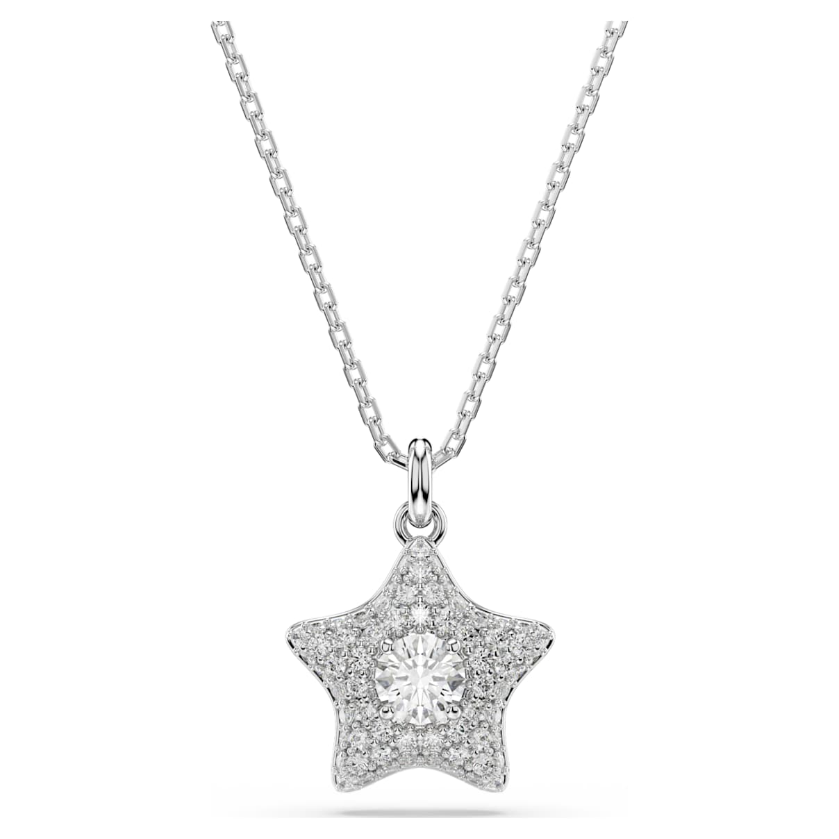 Swarovski Sublima Pendant  Round Cut  Star  White  Rhodium Plated