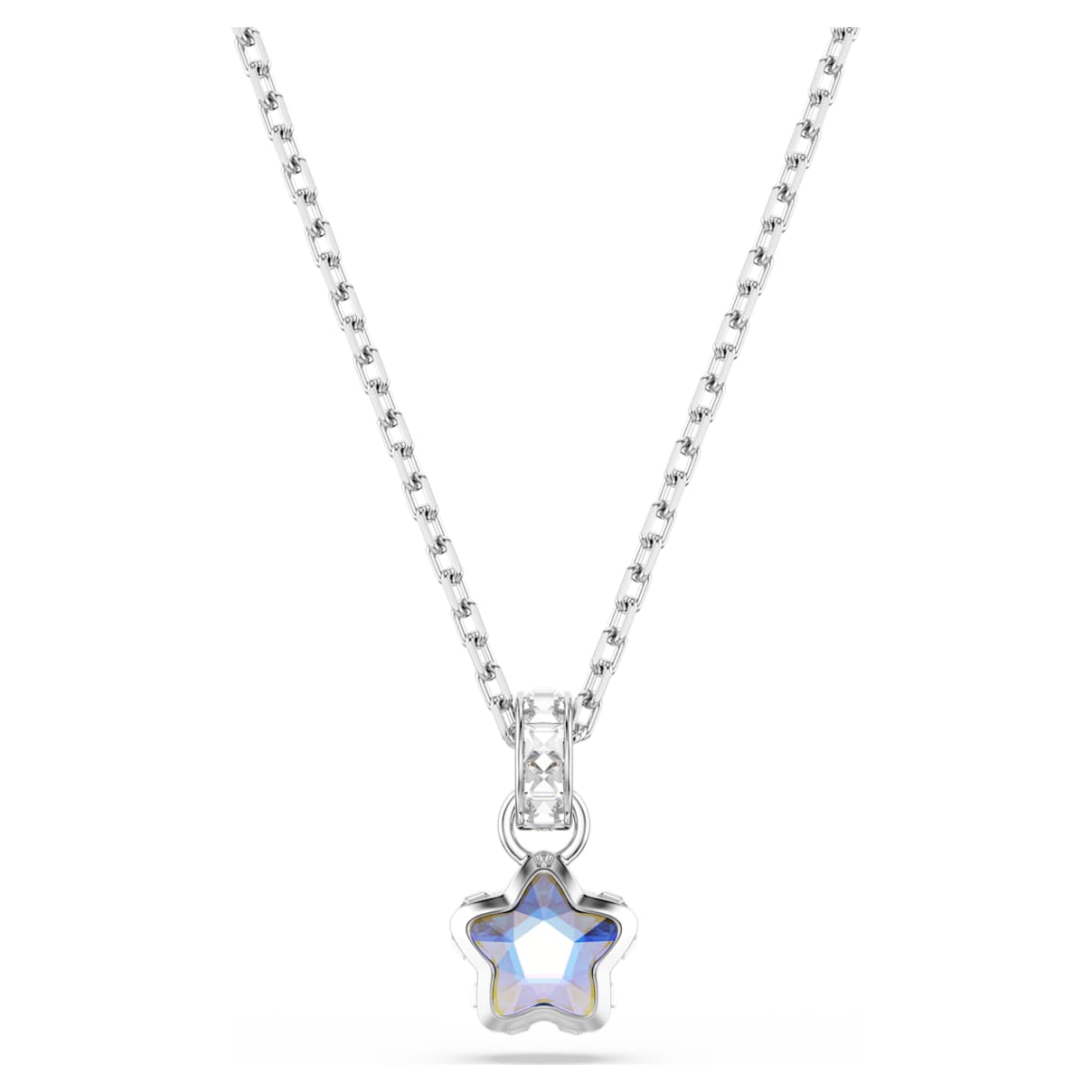 Swarovski Chroma Silver Mixed Cuts Star White Necklace - 38cm