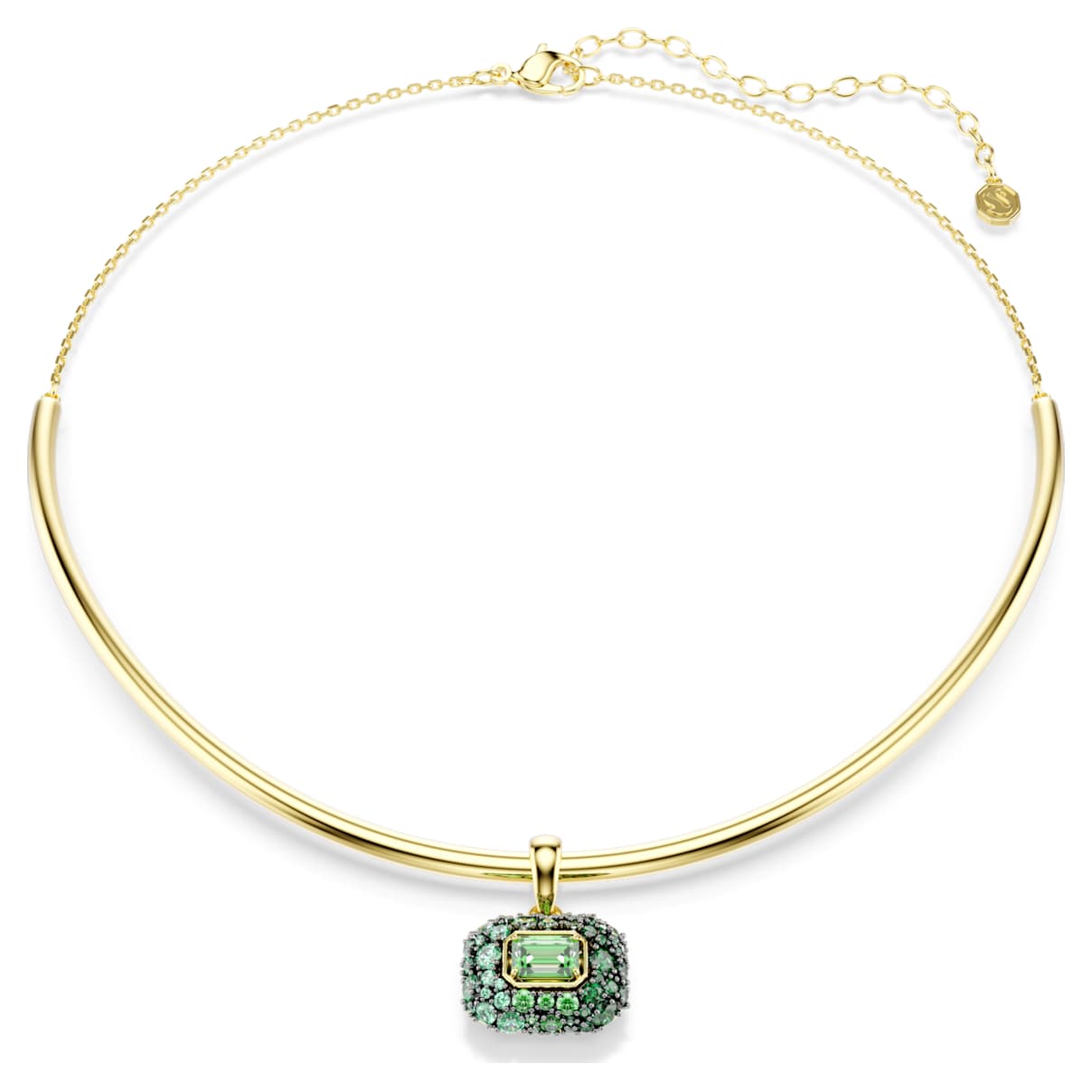 Sublima Halsband, Oktagon-Schliff, Grün, 18K goldbeschichtet