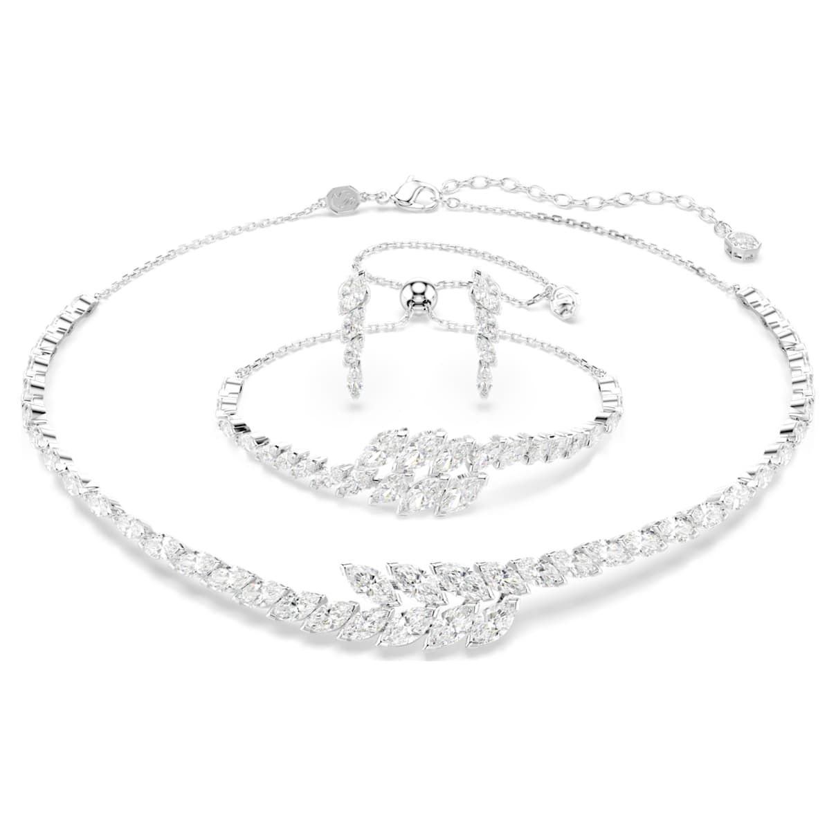 Mesmera Set, Set (3), Marquise-Schliff, Weiß, Rhodiniert Unisex OS