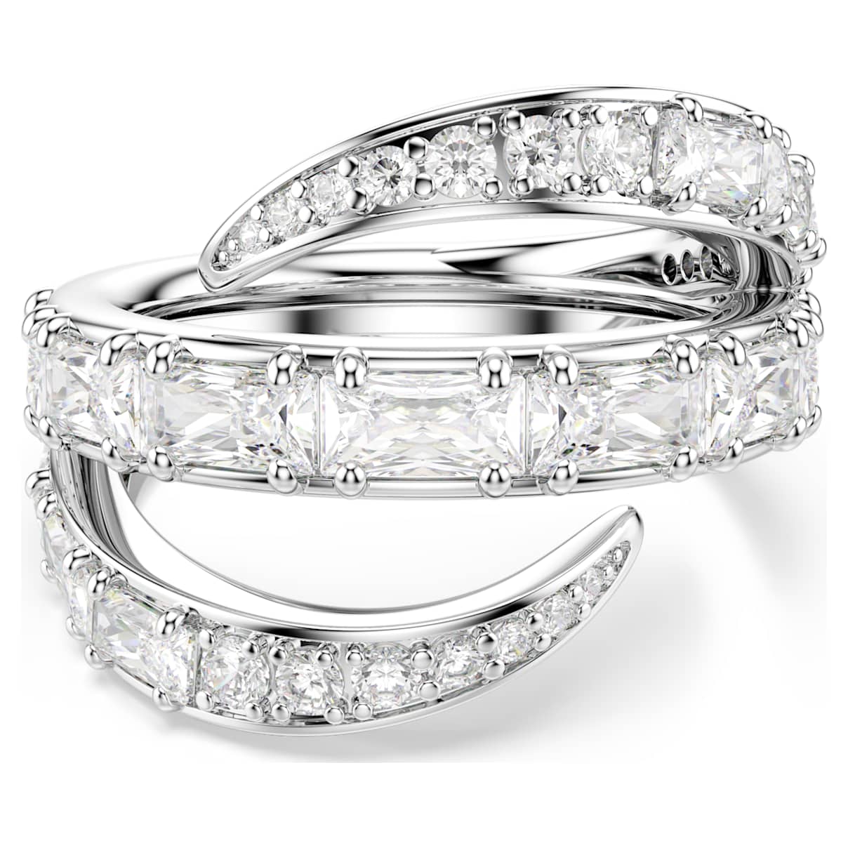 Swarovski Vienna Ring, Verschiedene Schliffe, Schwan, Rhodiniert Weiß Größe 55-60
