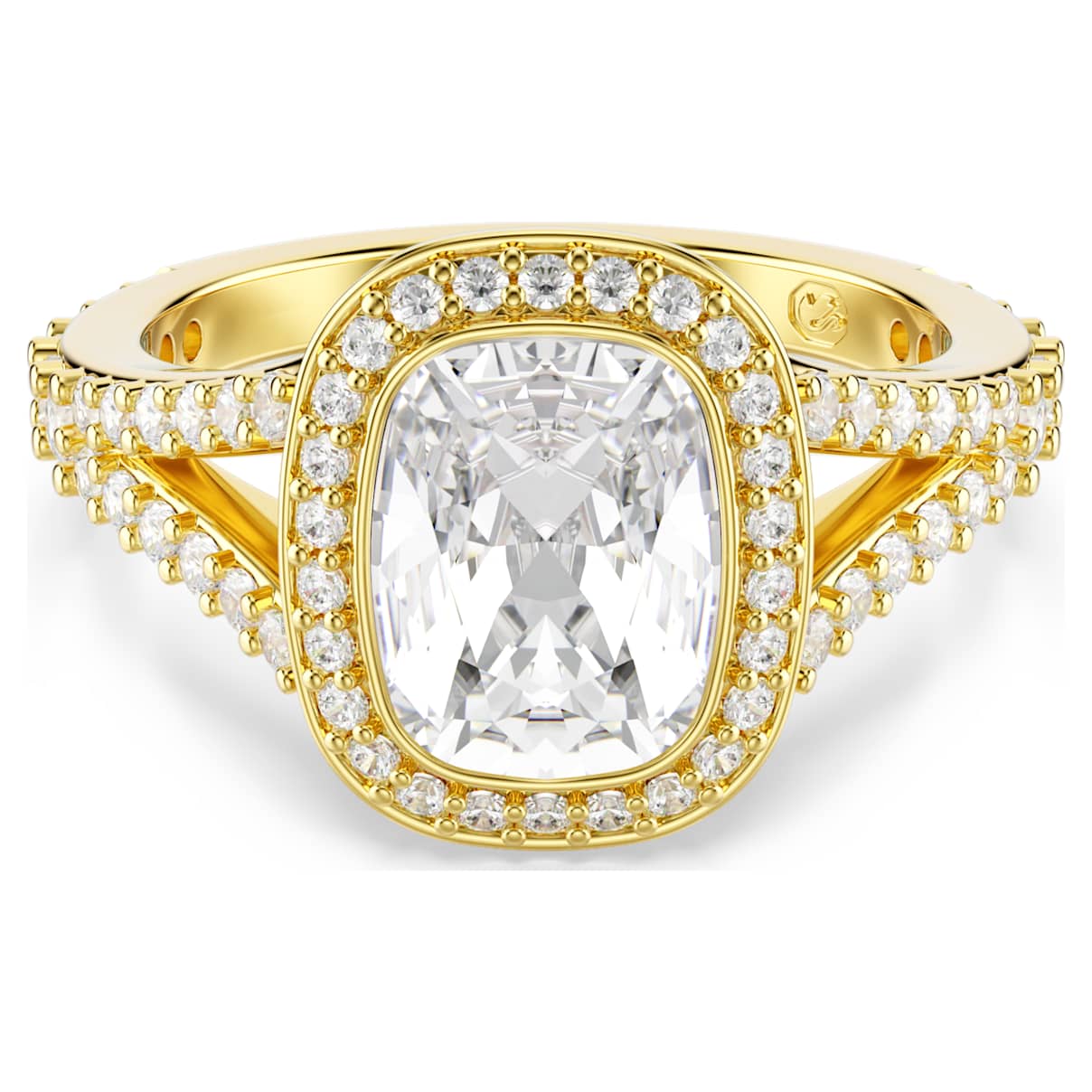 Una Angelic Ring, Kissenschliff, WeiÃŸ, 18K goldbeschichtet Unisex 55