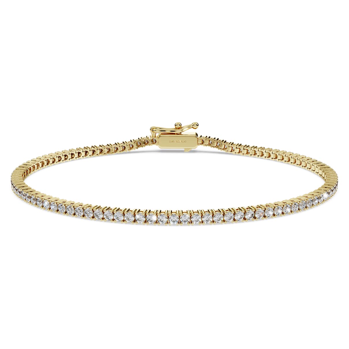 Eternity Tennis bracelet, Lab-grown diamonds 1.5 ct tw, Round shape, White, 14K yellow gold
