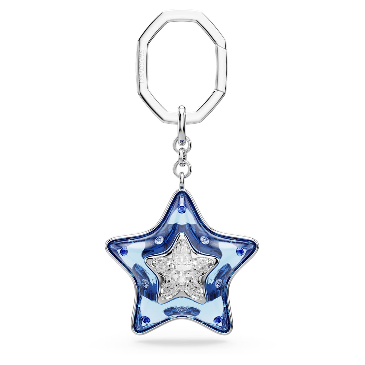 Accessorio per borse, Taglio misto, Stella, Blu, Placcato rodio