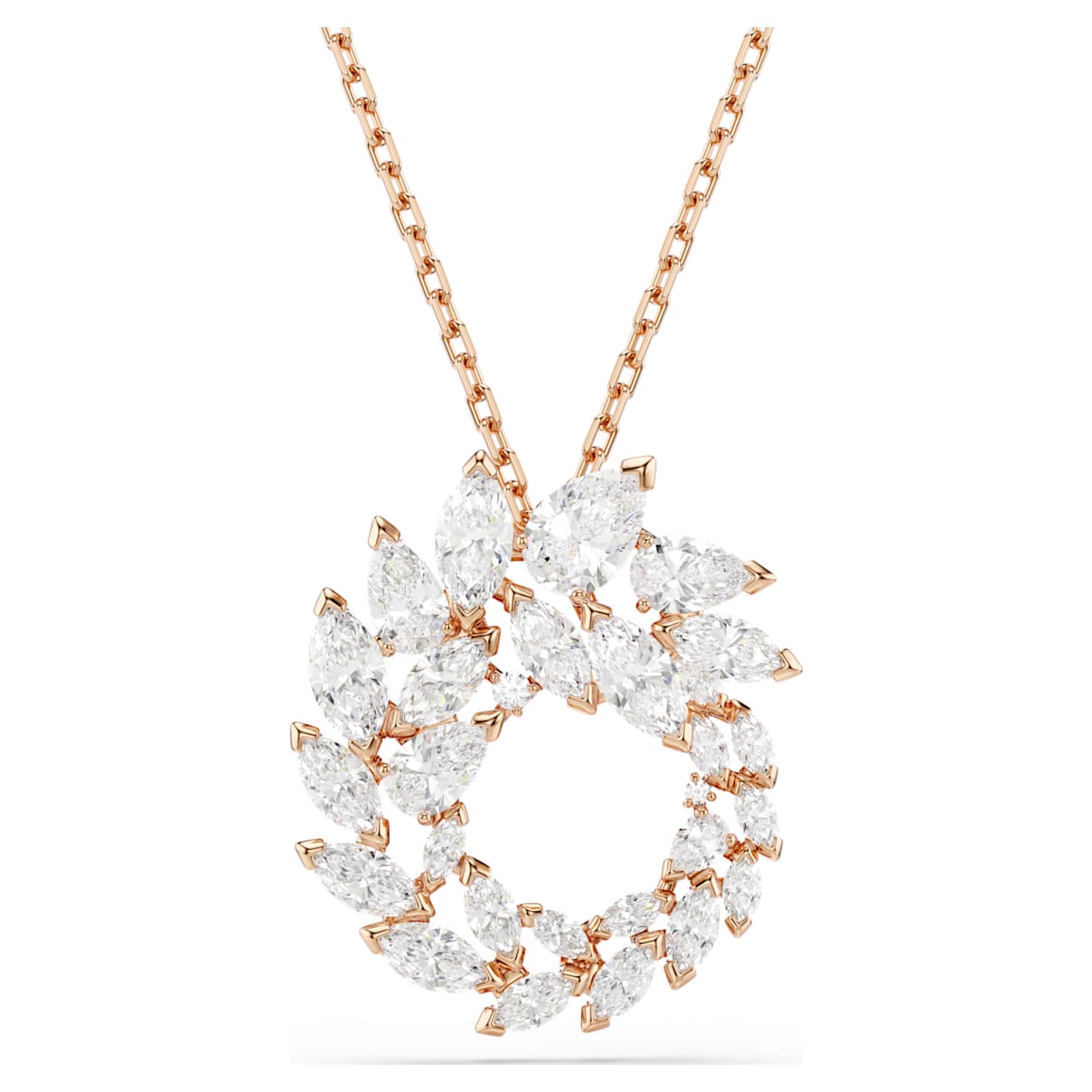 Mesmera Anhänger, Marquise Schliff, Weiß, 18K roségoldbeschichtet Unisex OS
