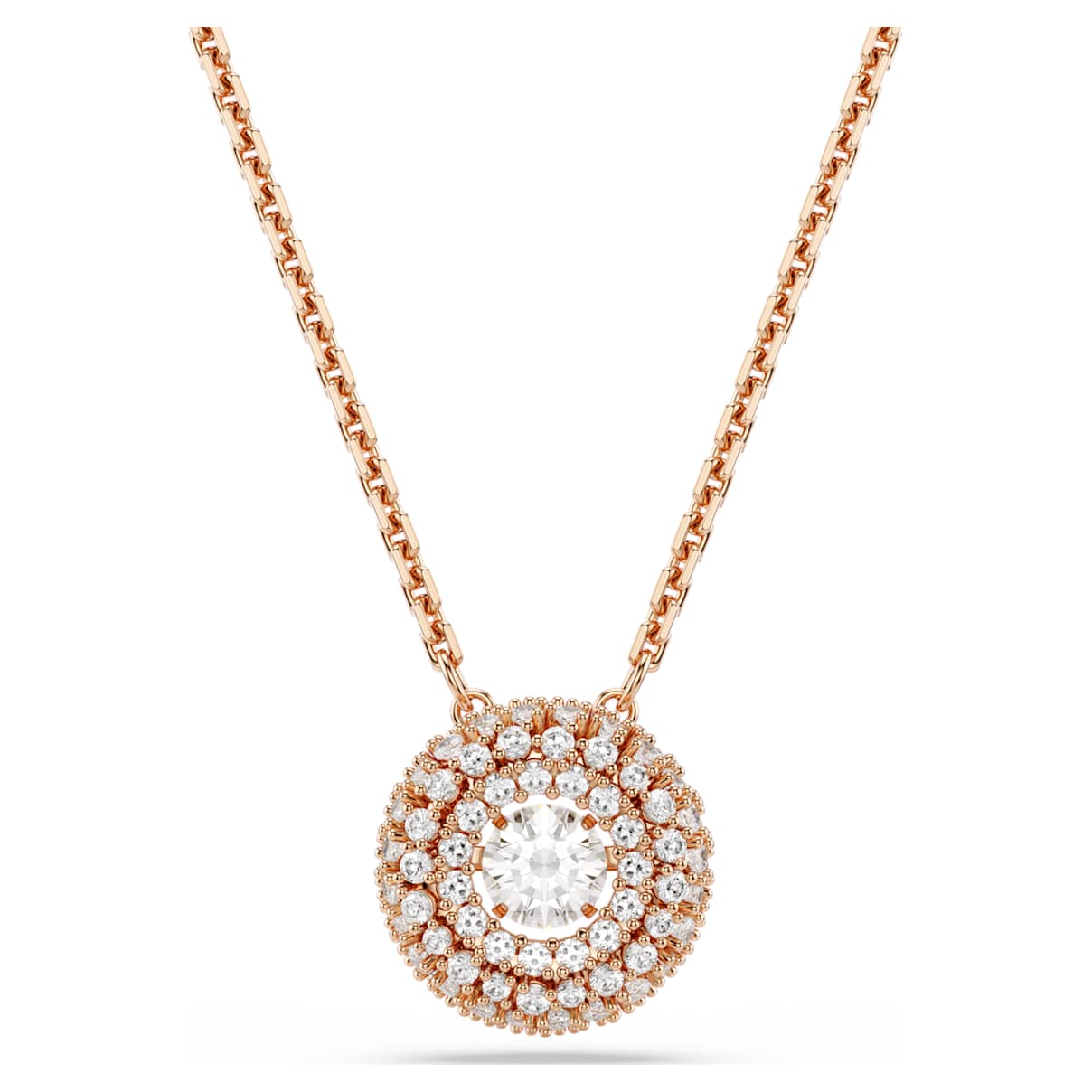 Swarovski Sublima Pendant  Round Cut  White  18K Rose Gold Finish
