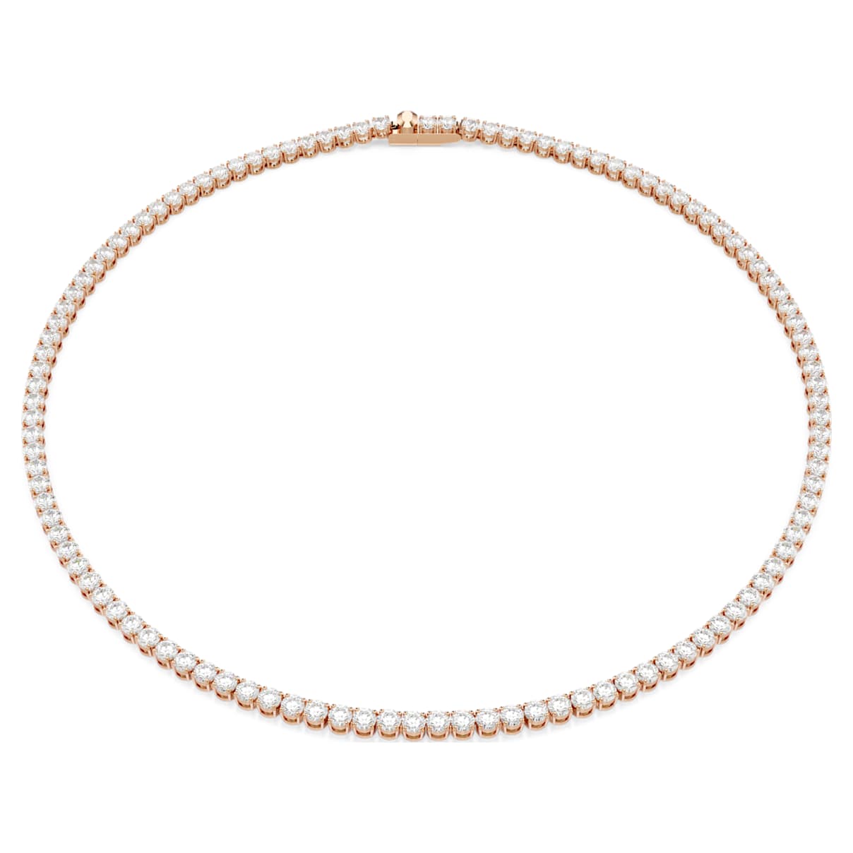 Collana Tennis Matrix, Taglio Round, Bianca, Finitura oro rosa 18K M