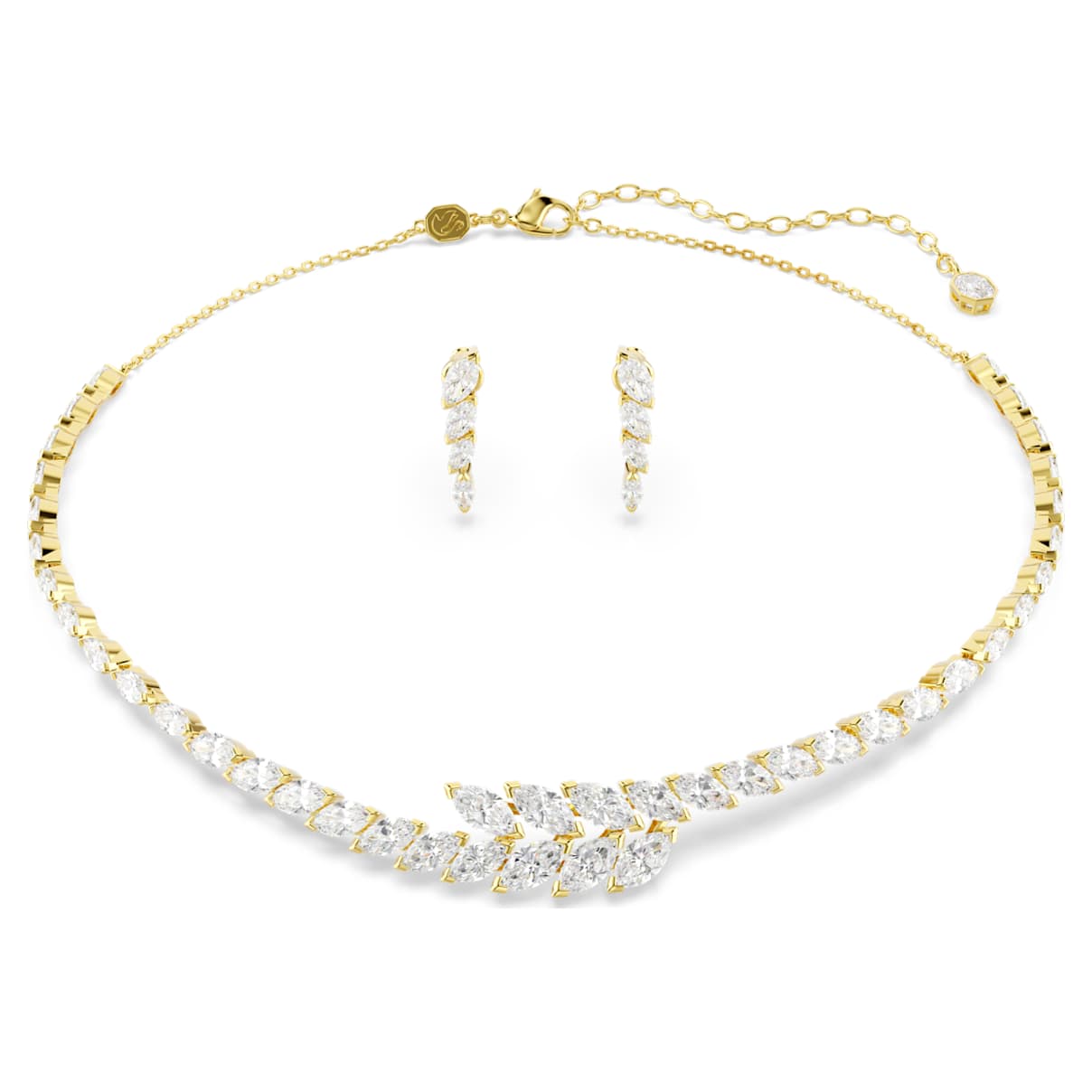 Mesmera Set, Set (2), Marquise-Schliff, WeiÃŸ, 18K goldbeschichtet Unisex OS