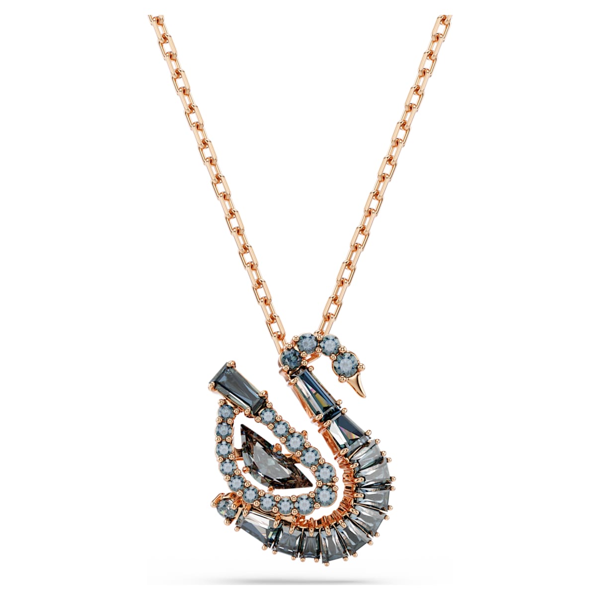 Swan AnhÃ¤nger, Verschiedene Schliffe, Schwan, Schwarz, 18K rosÃ©goldbeschichtet Unisex OS