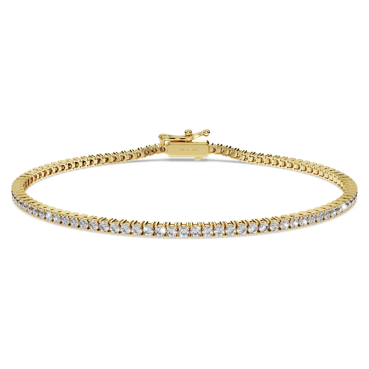 Eternity Tennis Armband, Im Labor gezÃ¼chtete Diamanten 1,5 ct tw, Runde Form, WeiÃŸ, 18K Gelbgold Unisex M