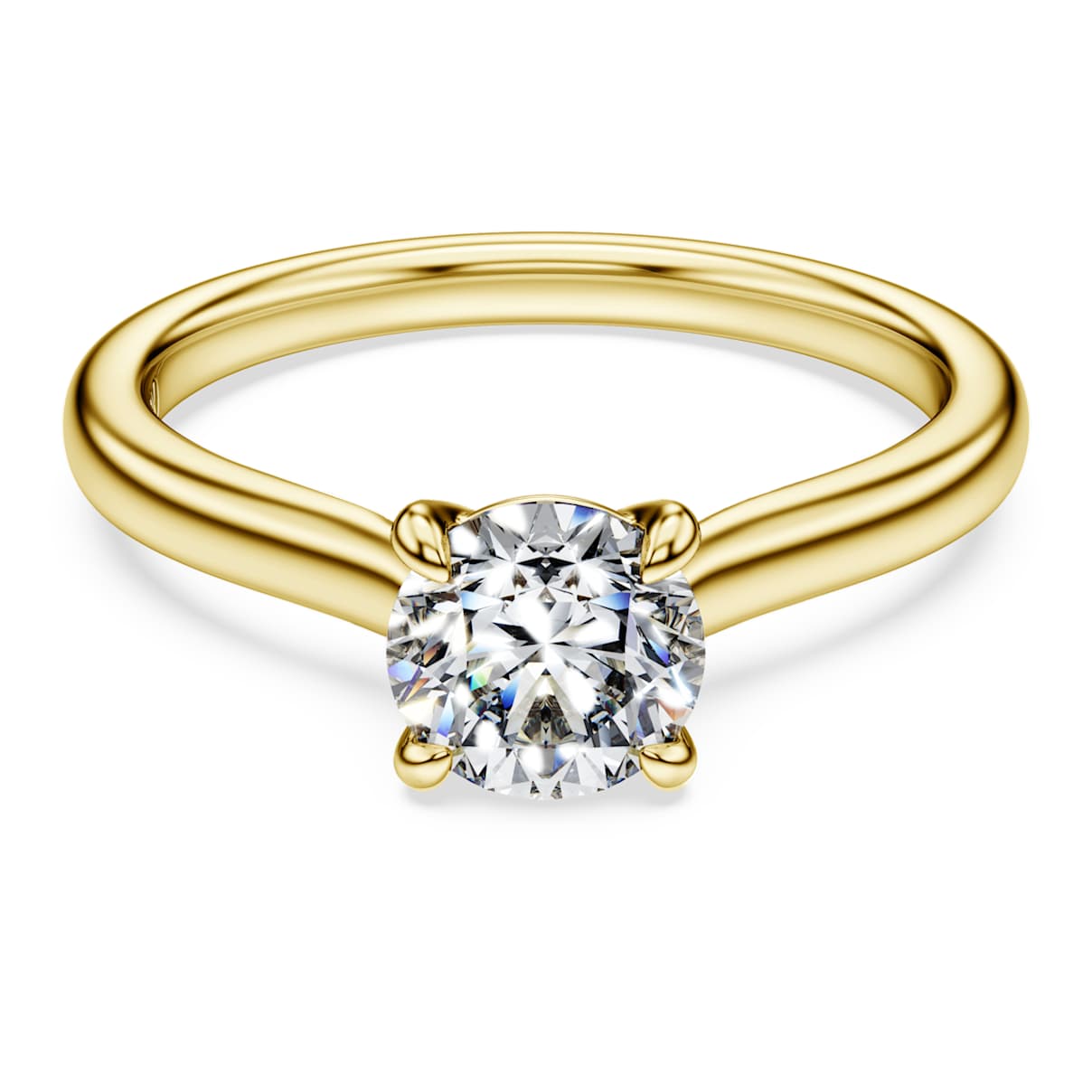 Anello solitario Eternity, Diamanti creati in laboratorio 1,0 ct tw, Forma rotonda, Oro giallo 18 K 50