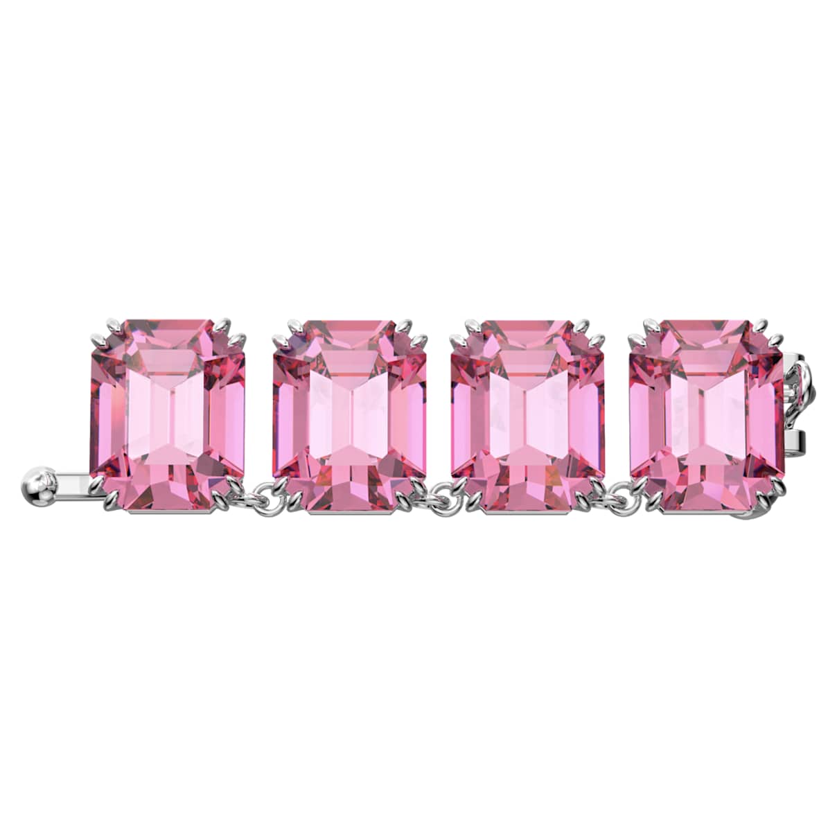 Swarovski Millenia, Talla octogonal, Rosa, Baño de rodio