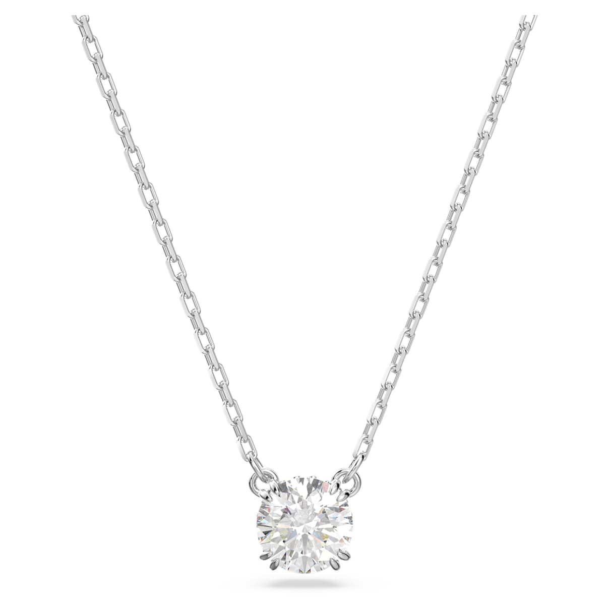 Swarovski Stilla, Talla redonda, Blanco, Baño de rodio