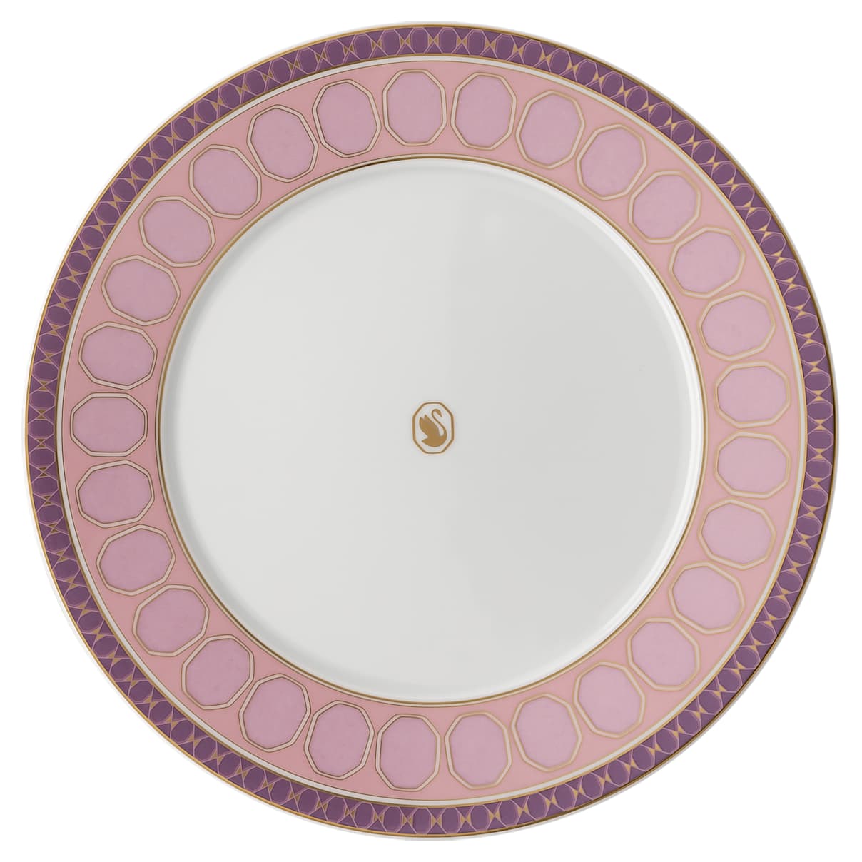 Swarovski Plato llano Signum, Porcelana, Rosa