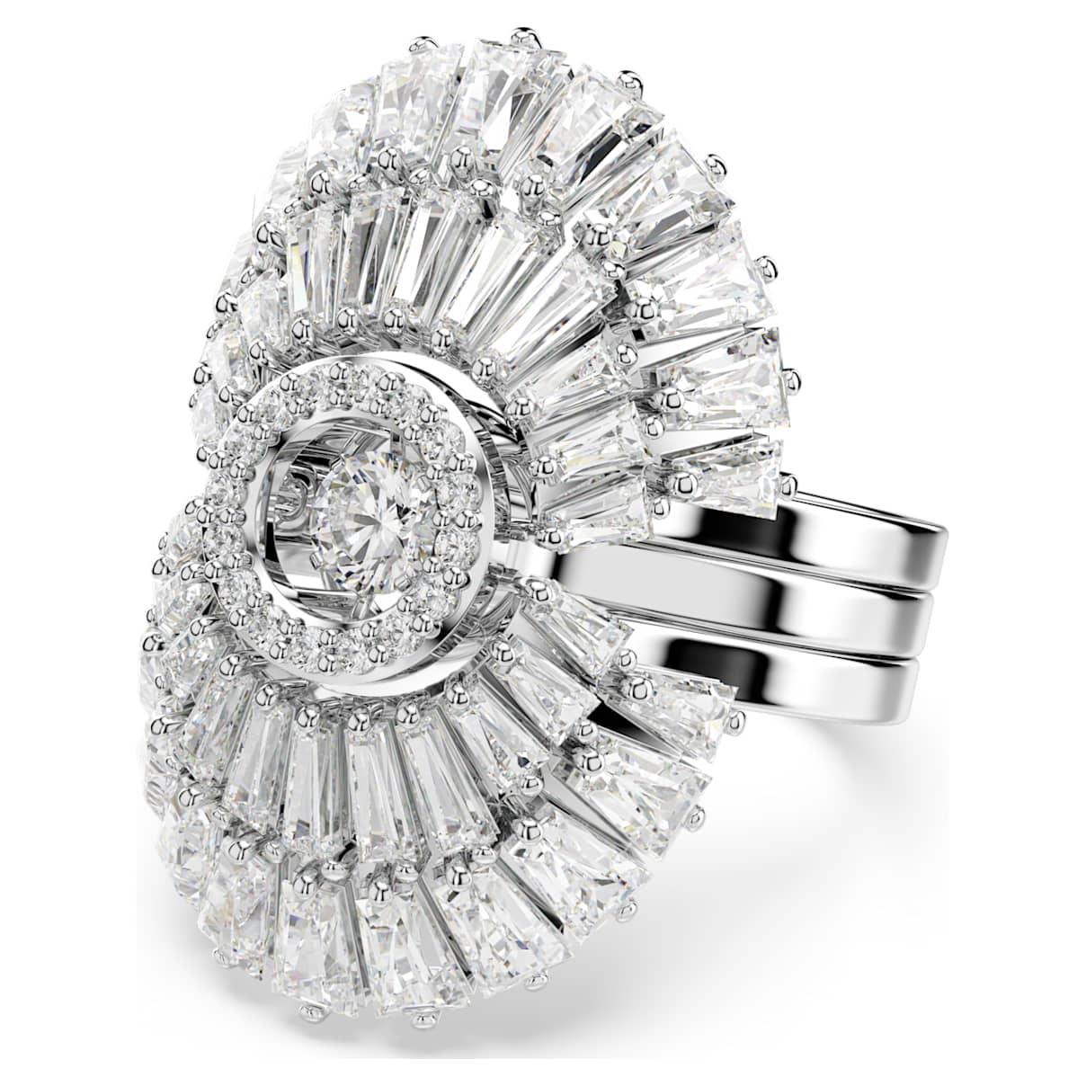 Anillo Idyllia, Conjunto (3), Tallas mixtas, Concha de mar, Blanco, Baño de rodio