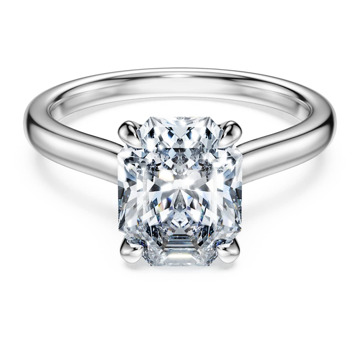 Anillo solitario Eternity, Diamantes creados en laboratorio (peso total de 2 quilates), Forma octagonal, Oro blanco de 18 quilates
