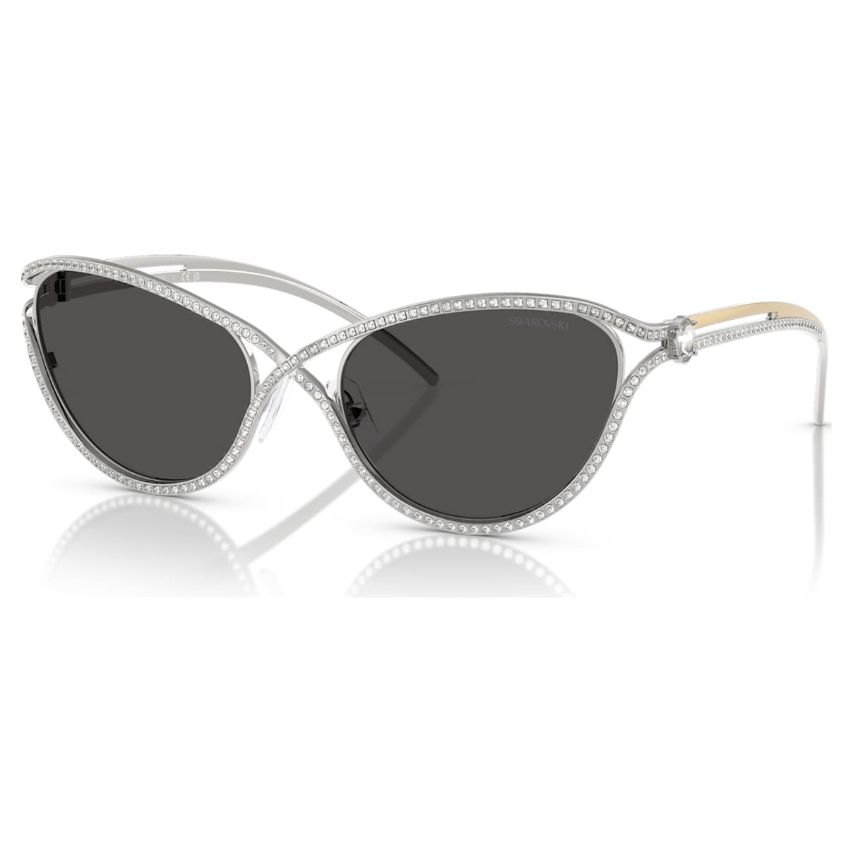 Swarovski Gafas de sol Forma de ojo de gato SK7025 Tono plateado