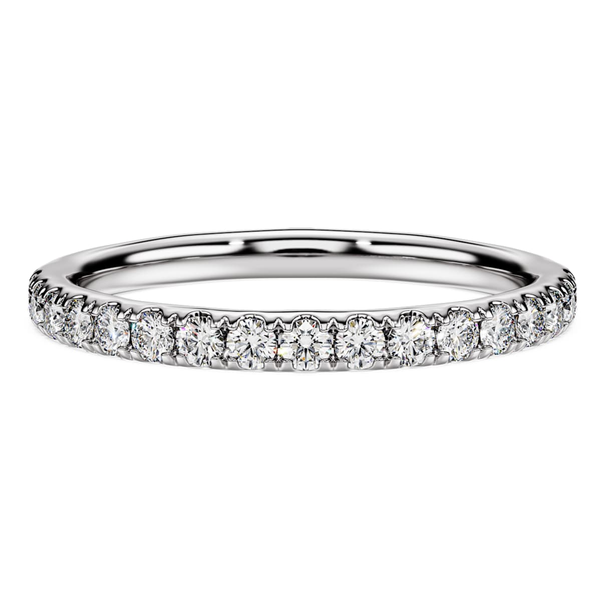 Anillo de banda Eternity, Diamantes creados en laboratorio (peso total de 0,4 quilate), Forma redonda, Plata de ley