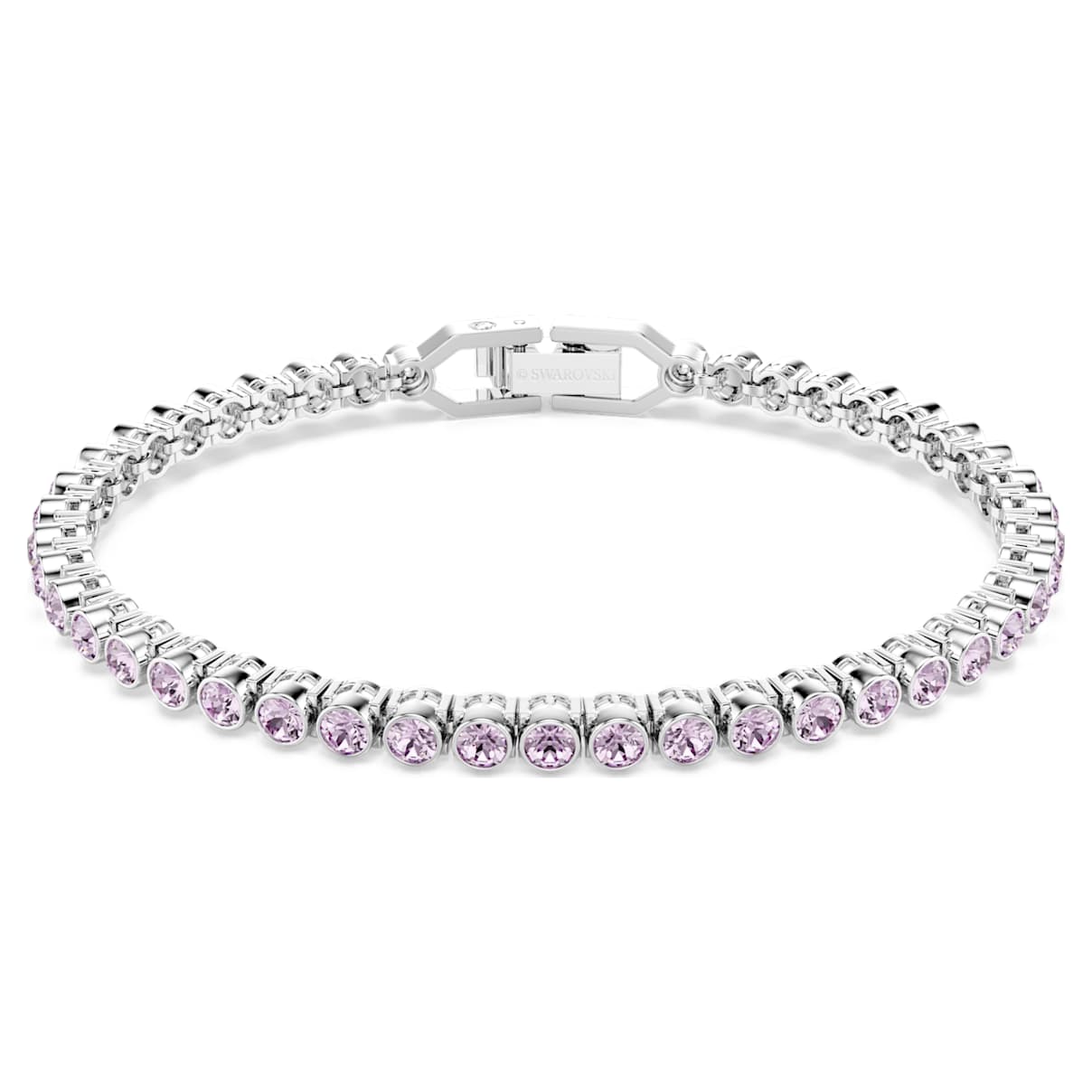 Swarovski Pulsera Tennis Imber Emily, Talla redonda, Morada, Baño de rodio