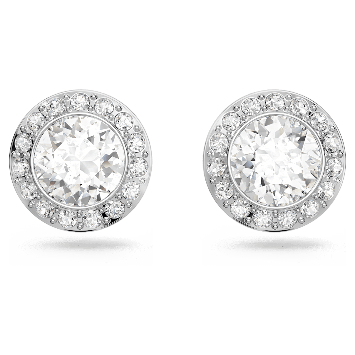 

Swarovski Angelic 耳钉, 圆形切割, 白色, 镀铑
