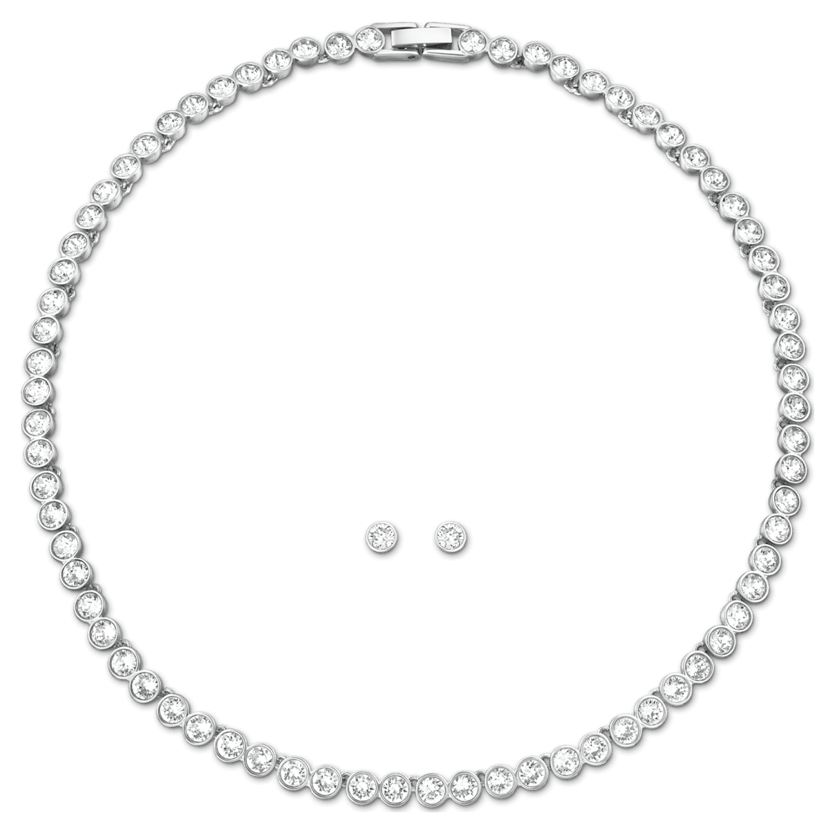 

Swarovski Tennis 套装, 圆形切割, 白色, 镀铑