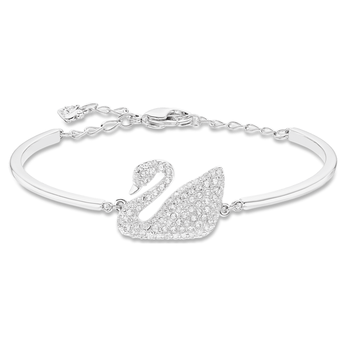 

Swarovski Swan bangle, White, Rhodium plated