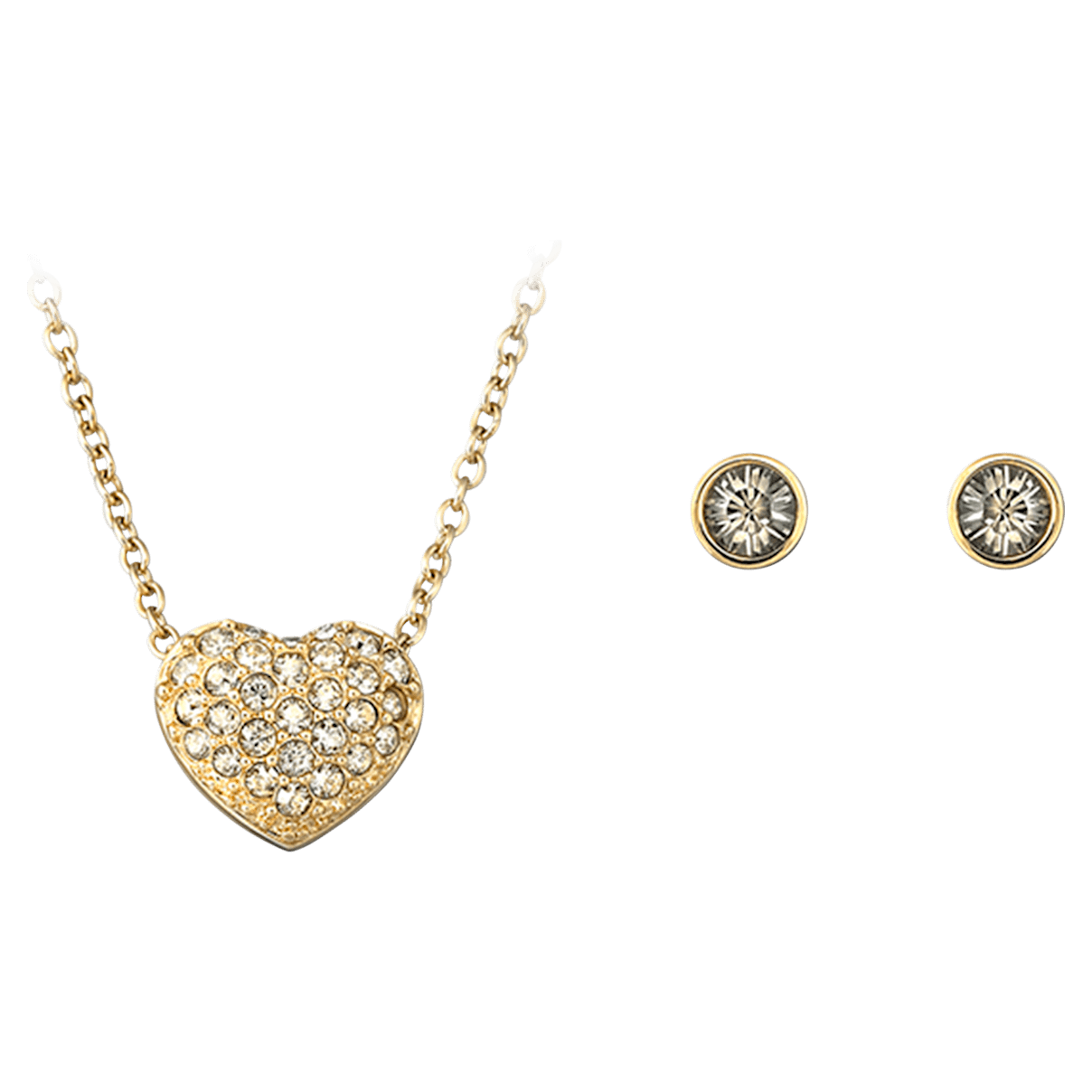 

Swarovski Heart 套装, 心形, 金色, 镀金色调